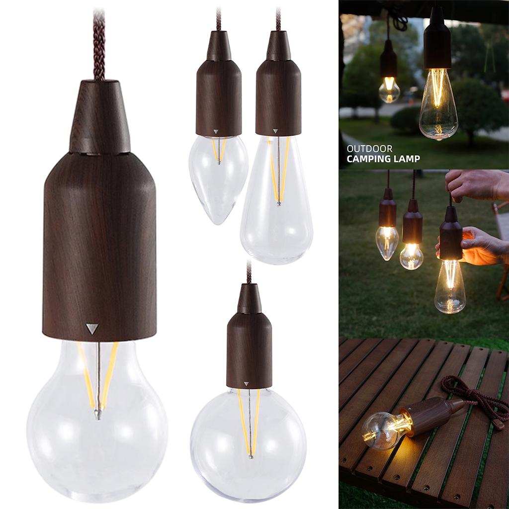 Portable Pull Cord Light Camping Lamp Decor Waterproof Lantern Battery Operated Night Light for Patio Tent Backpacking Garage