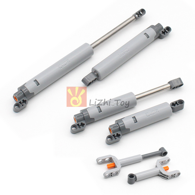 MOC-Bausteine Technischer Linearantrieb Lange Endhalterungen Bausteine Kompatibel mit 40918 61927 61904 Hydraulikstangen-Spielzeug – Detail 2