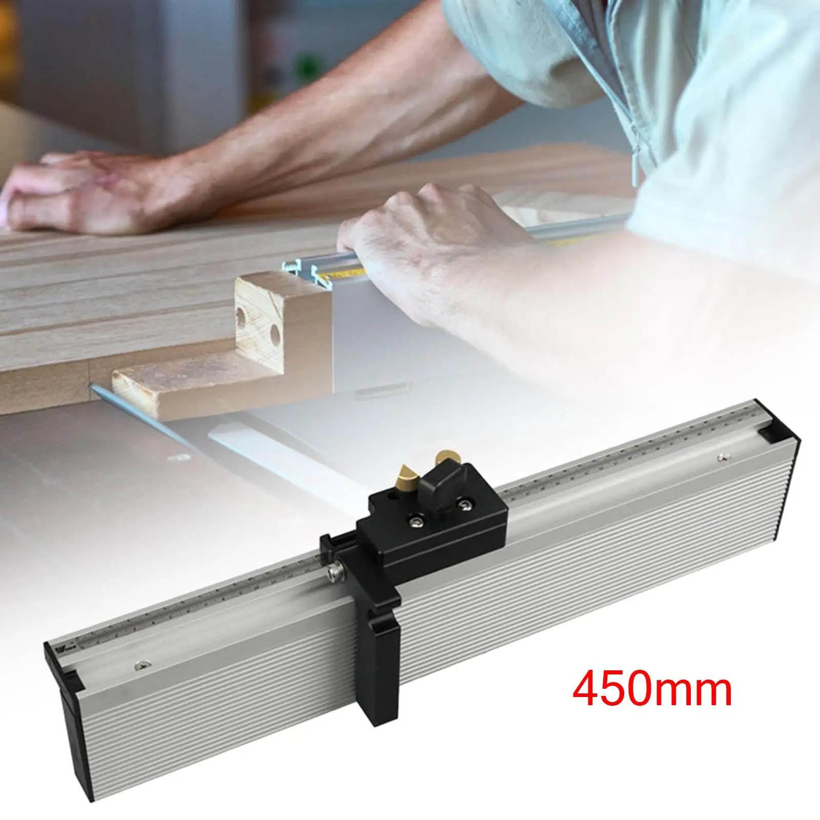 Aluminium Profile Fence Sliding Brackets Stop Table Accessories with Movable/Fixed  Miter Gauge Aluminum T Tracks Slot