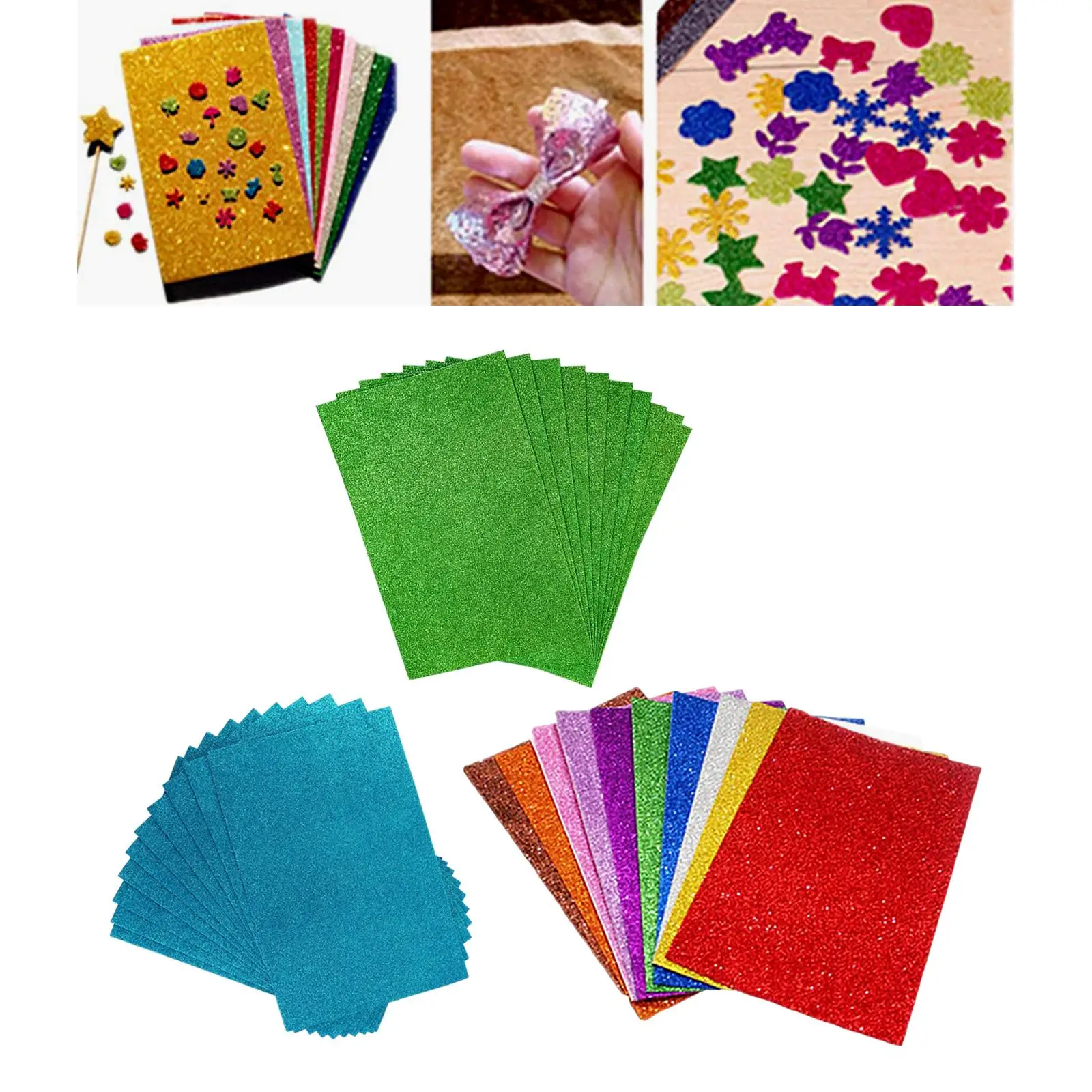 10Pcs Handicraft Sheets Glitter Foam Sponge papers glitter Foam Paper for Thanksgiving Cards Scrapbook Kindergarten DIY Projects