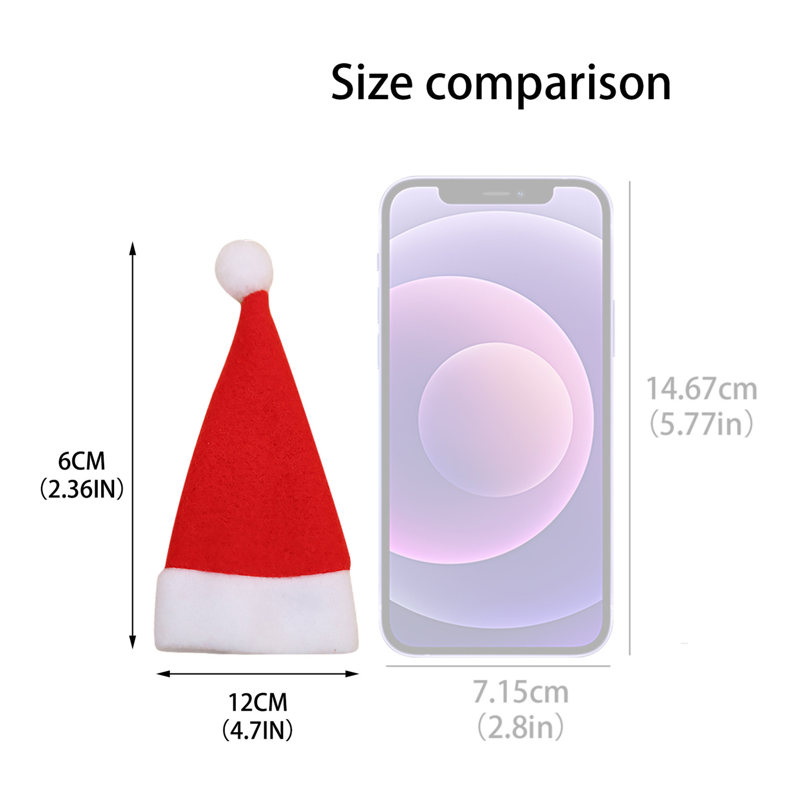 Description Picture 6 of itemChristmas Cutlery Mini Christmas Hat Wine Bottle Decor Cap Santa Claus Xmas Decorations For Home Dinner Party Candy 12x6cm