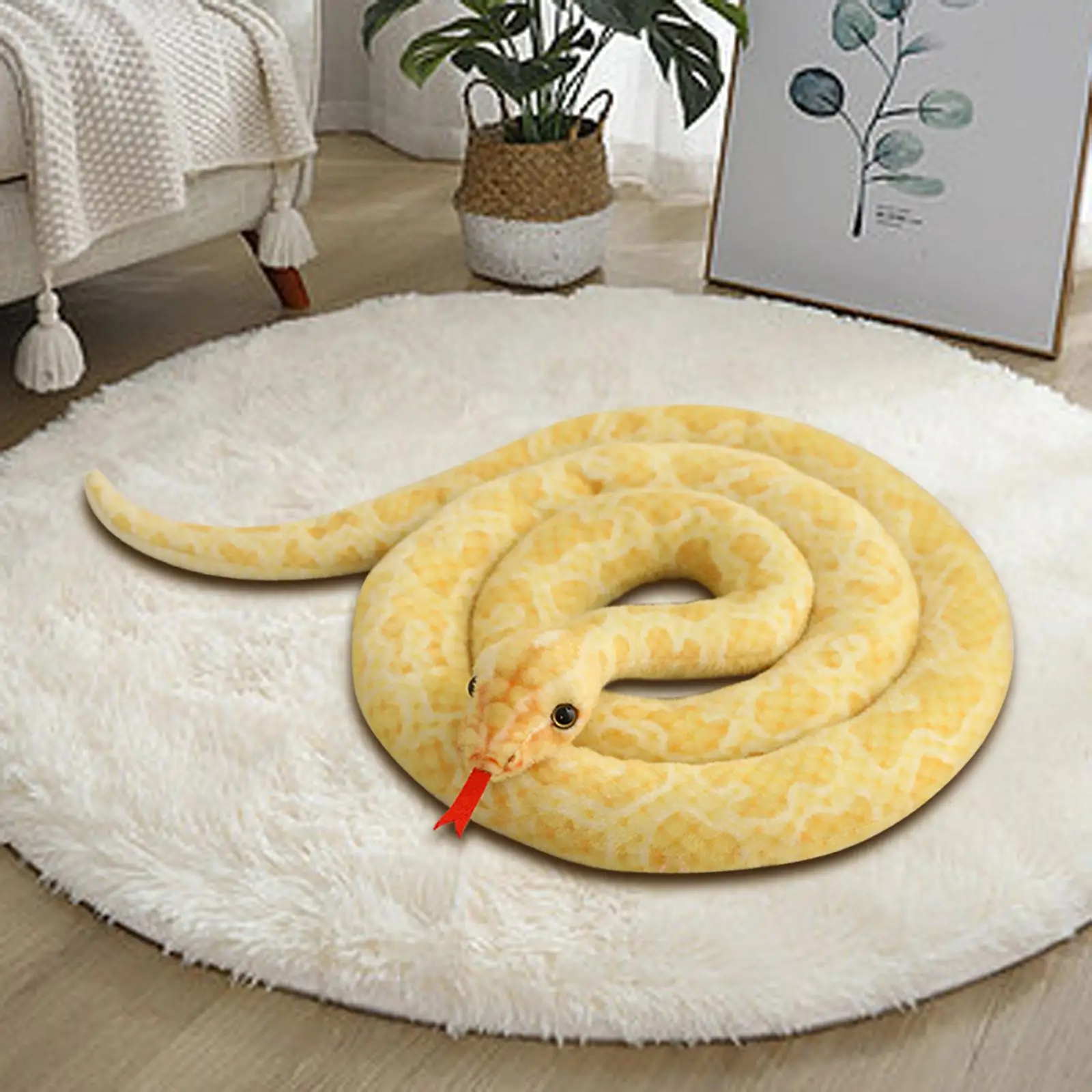 Simulation Snake Toy Long Snake Halloween Scare Props with Red Tongues Stuffed Animal Toy for Children Kids Boys Gifts