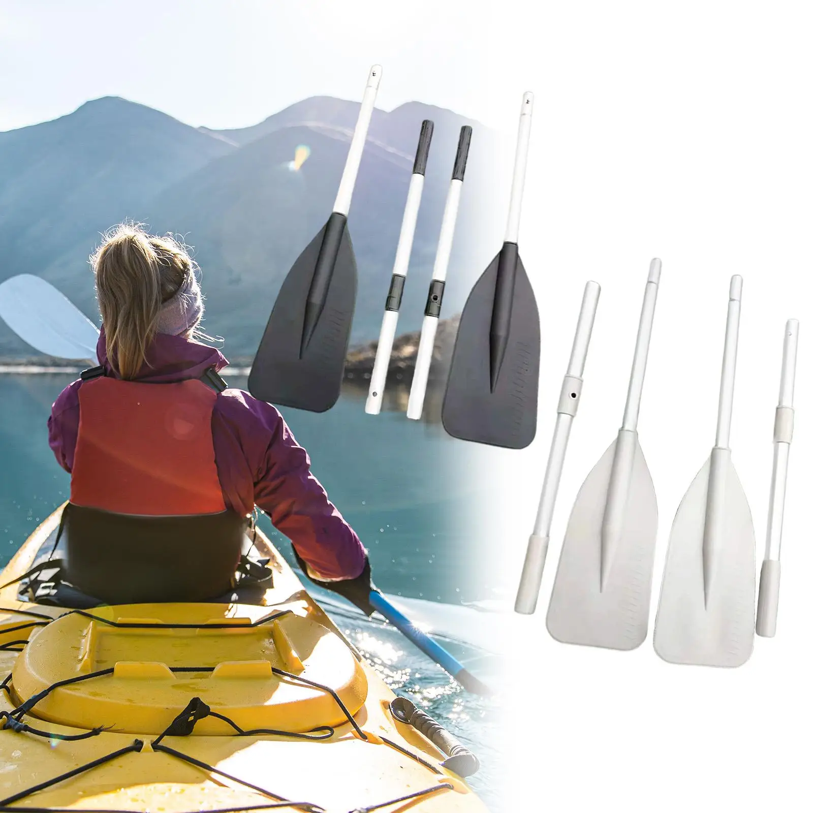 2Pcs Kayak Paddle Detachable Lightweight Accessories Durable Supplies Portable