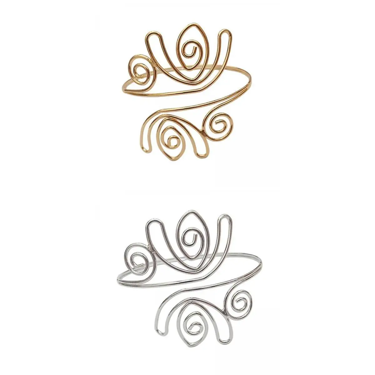 2 Pieces Swirl Upper Arm Cuff Bangle Jewelry Bracelet Armband Beach Jewelry