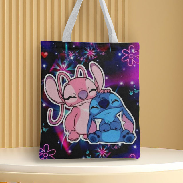 Disney-Bolso de mano de lona para mujer, bolsa de mano de gran capacidad  con estampado de Mickey Mouse, Lilo y Stitch - AliExpress