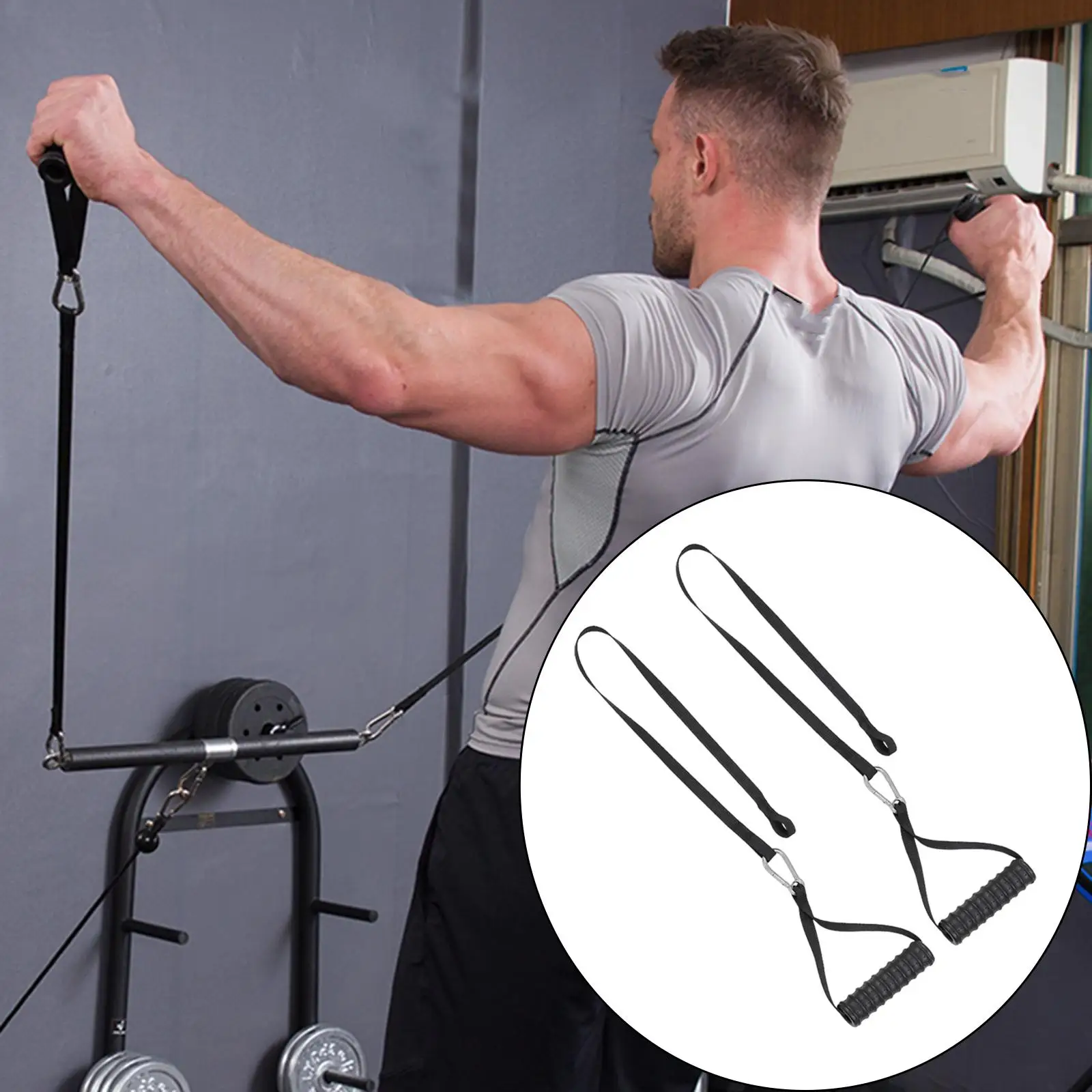 Triceps Rope Pull Down Handle Exercise Bands Facepulls for Rowing Machine