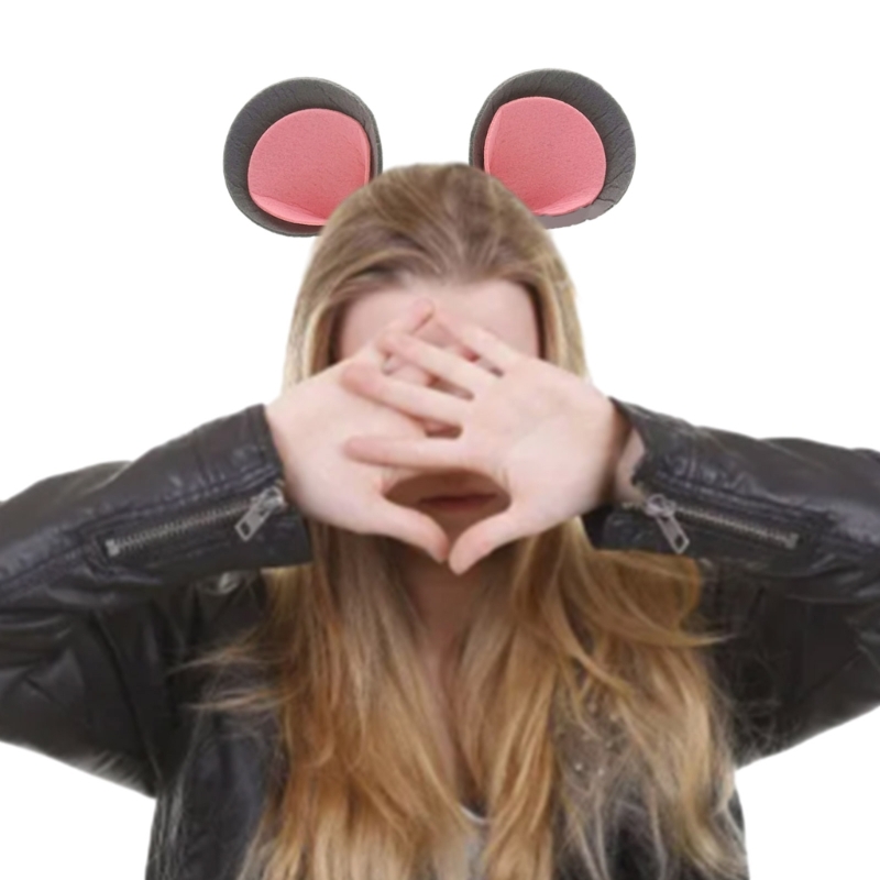 Schöne Plüsch Cartoon Maus Ohr Stirnband erwachsene Kinder lustige Kopf bedeckung Karneval Party Haarband Halloween Cosplay Kostüm Requisiten – Detail 2