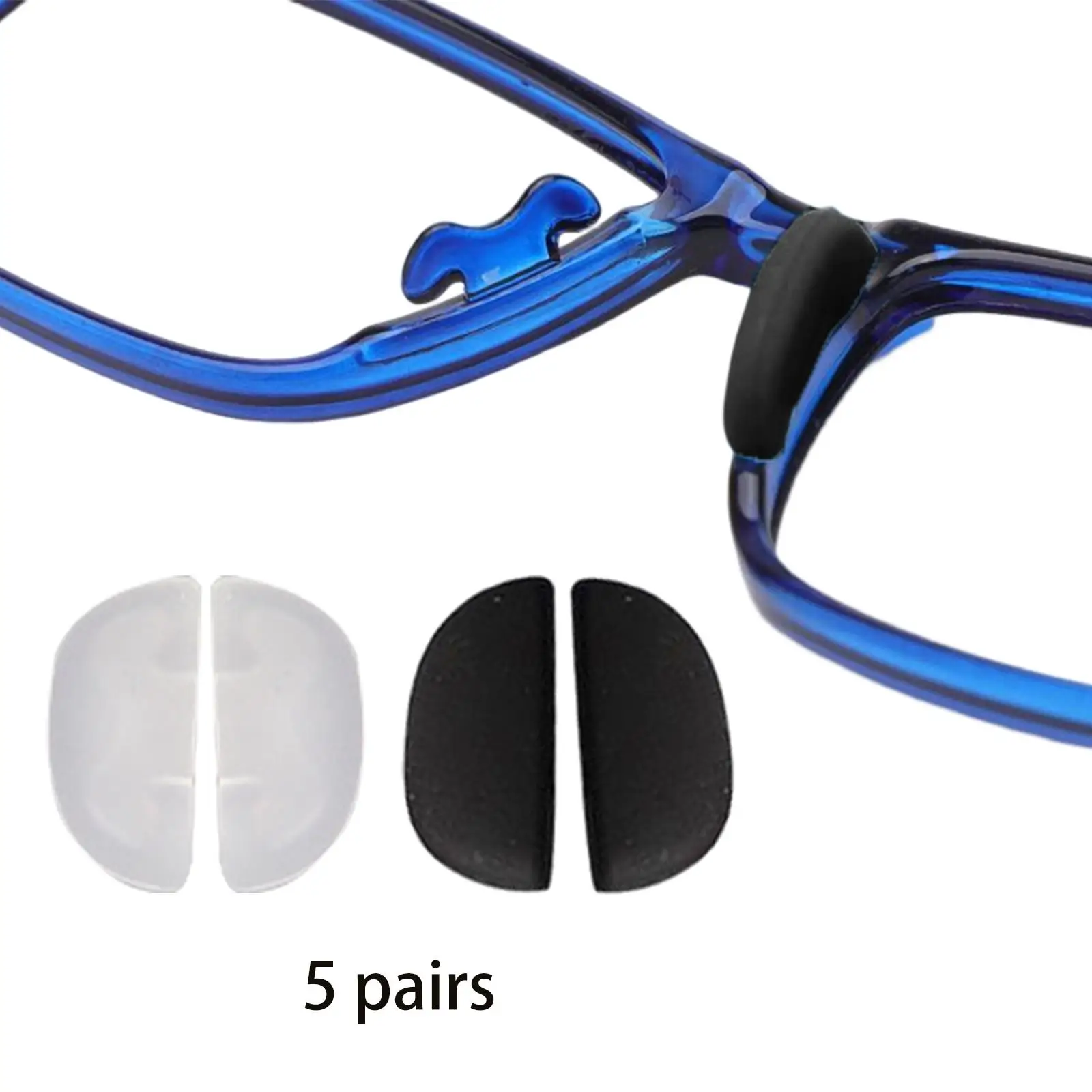 10 Pieces Silicone Children Eyeglass Nose Pads Replacement Anti Slip Comfortable Slide/Push in Thickened Contoured for Eyewear