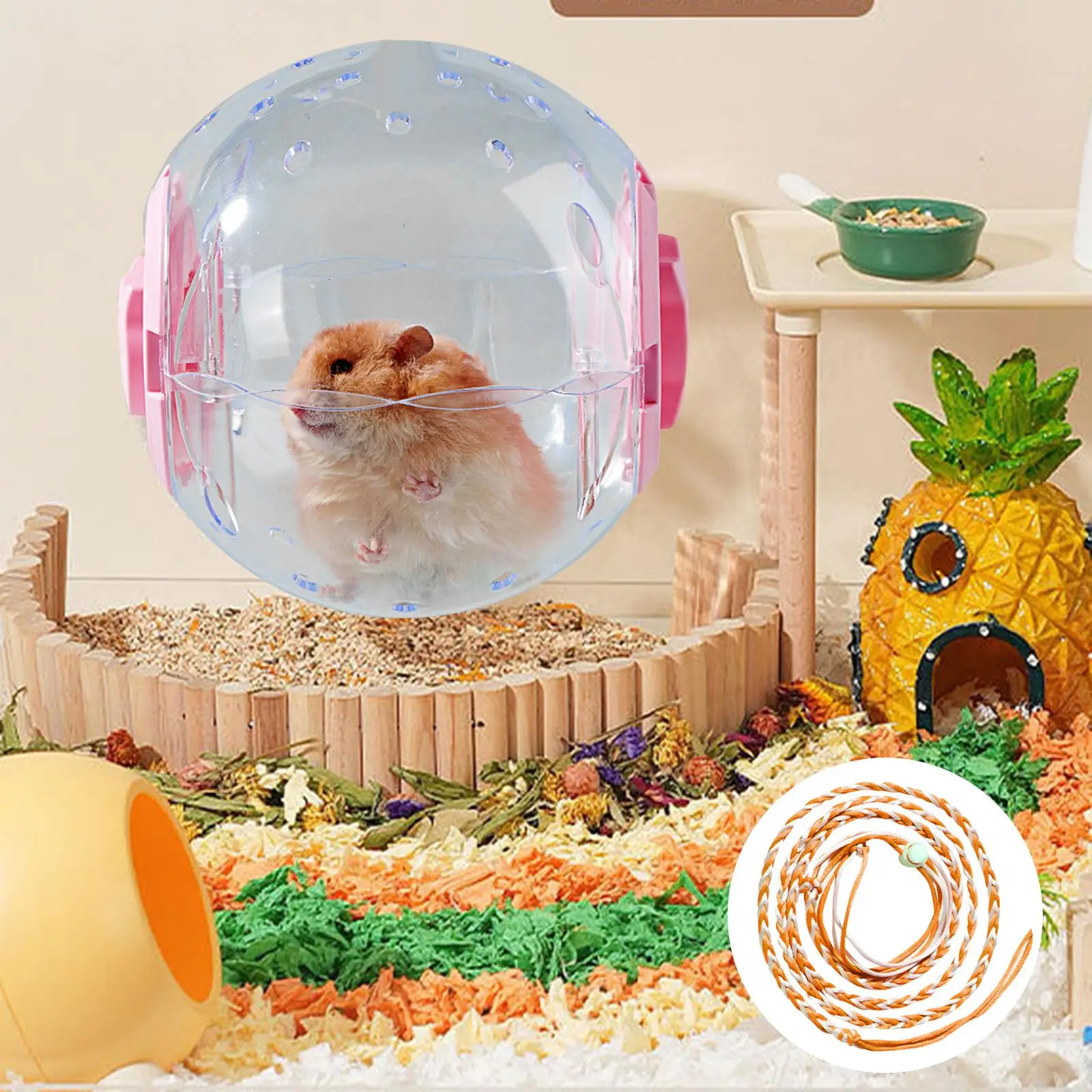 7inch Hamster Wheel Jogging Ball Small Animal Toy Sturdy Versatile PP Material Multiple Vent Holes Transparent