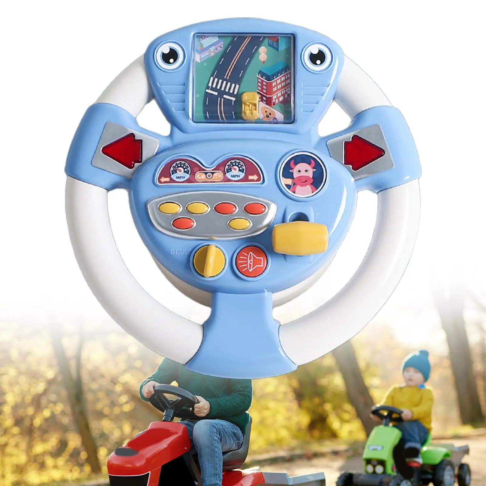 Steering Wheel Toys Pretend Play Toy Interactive Toys Electric Wheel Toy for Children