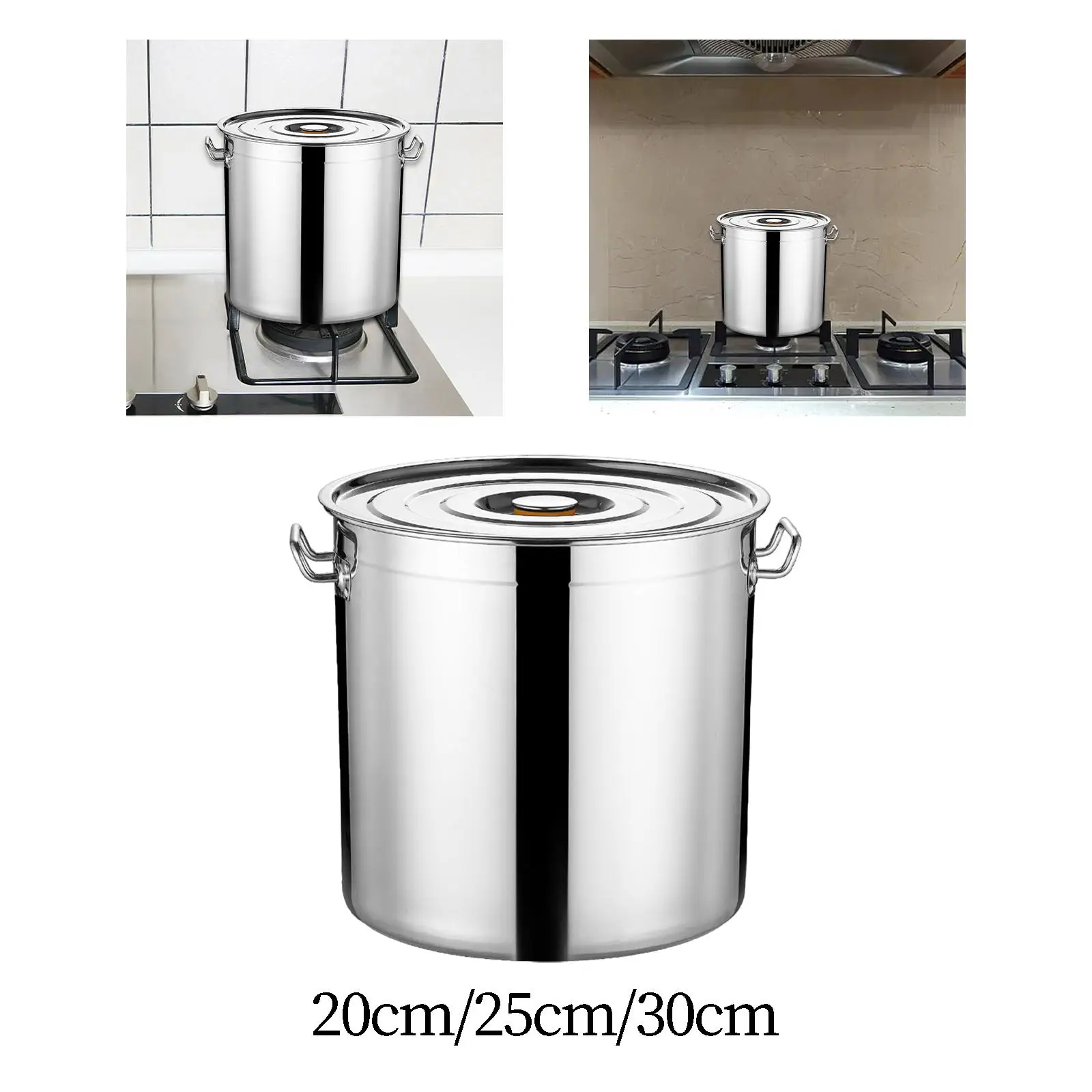 Stainless Steel Cookware Stockpot Tall Cooking Pot Professional Cookware Large Soup Pot for Hotel Commercial Canteens Household