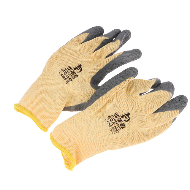 PenRux Electrical Insulated Gloves, 400V Voltage Resistance Electrician  High Voltage Gloves Flame Retardant Insulation Work Gloves with Rubber Non