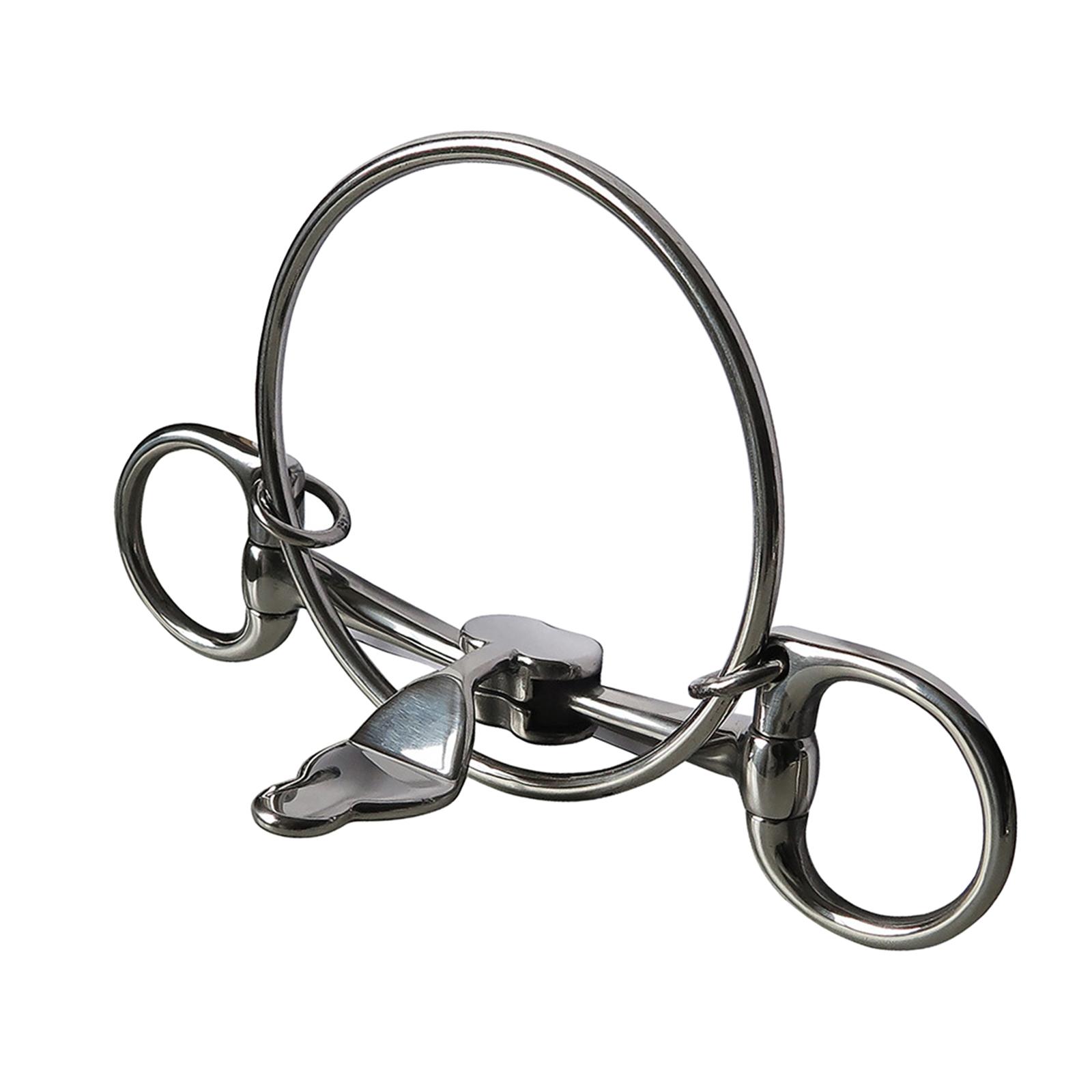 Horse Bit Equestrian with Curb Hooks Chain Western Style Stainless Steel Chewing Cheek with Silver Trims Horse Mouth Bit