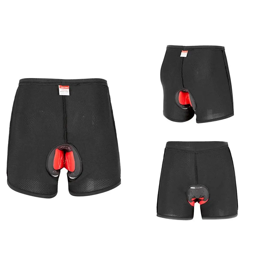 Men`s Padded Bicycle Cycling Underwear Shorts Mountain MTB Shorts Riding Bike Sport Underwear Sponge Gel Breathable Black