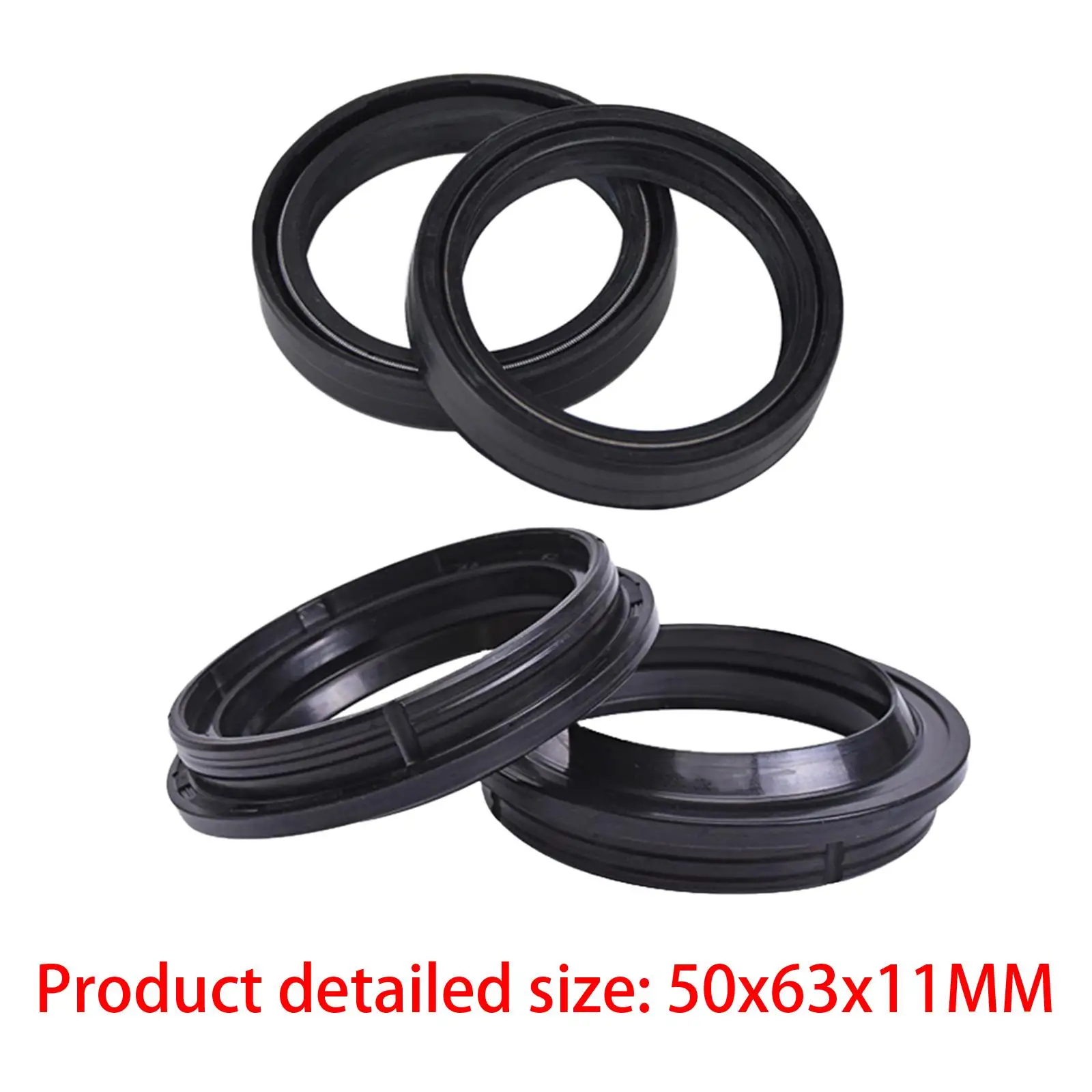 Front Fork Oil Seal and Dust Seal Kit Replace Parts 50x63x11mm Rubber Black for Tnt600GT Tnt600 EN125 EN250F MX300