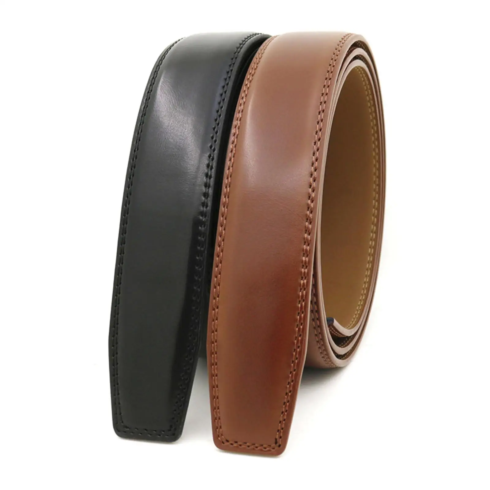 3.5cm Wide Leather Belt High Quality Without Automatic Buckle Strap for Men