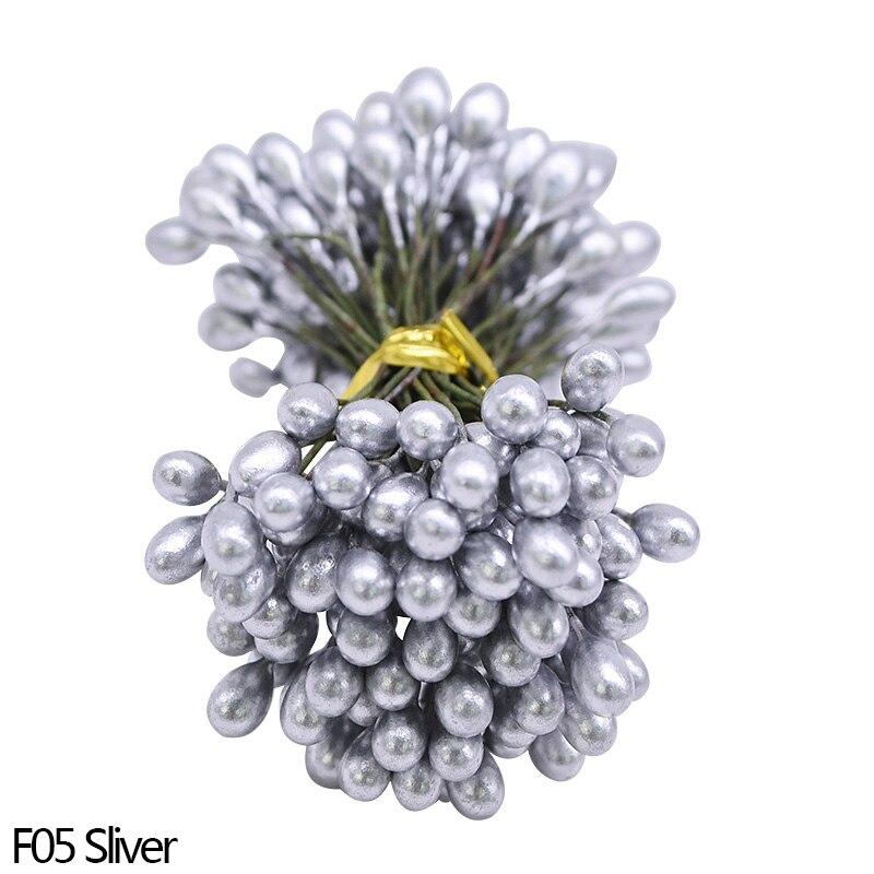 5mm Künstliche Beeren Gold Silber Kirsche Staubblatt Mini Gefälschte Blumen DIY Kranz Hochzeit Party Decor Liefert – Detail 12