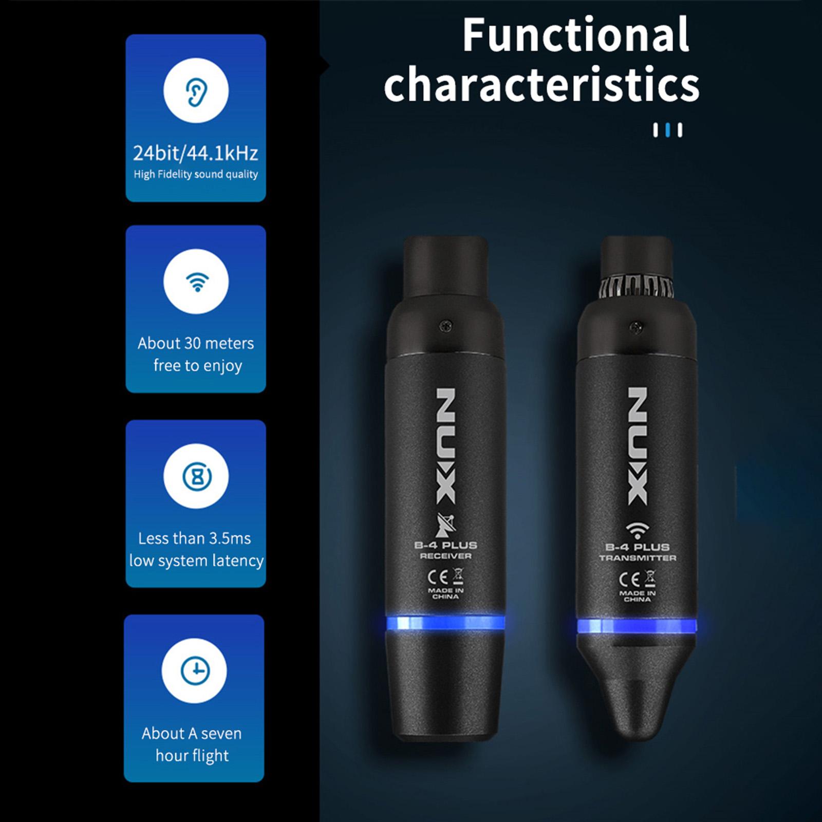 NUX B-4 Plus Wireless Microphone System 2.4GHz Camera, DJ Speakers