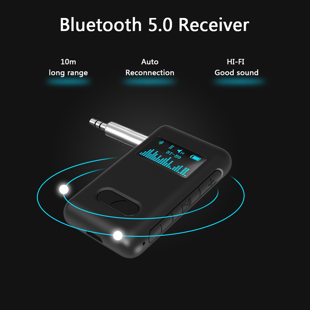 Bluetooth адаптер динамик автомобильный Bluetooth приемник OLED с экраном  AUX громкой связи микрофон голосовая поддержка Siri Aptx | AliExpress