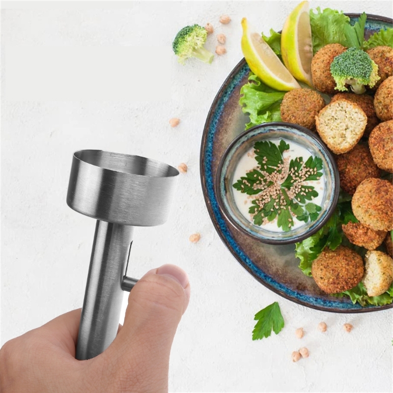 Falafel-Form, Fleischbällchen-Schaufel, Edelstahl-Fleischbällchen-Schaufel, Kugelmacher, nicht klebriger Falafel-Maker, Schaufel – Detail 7