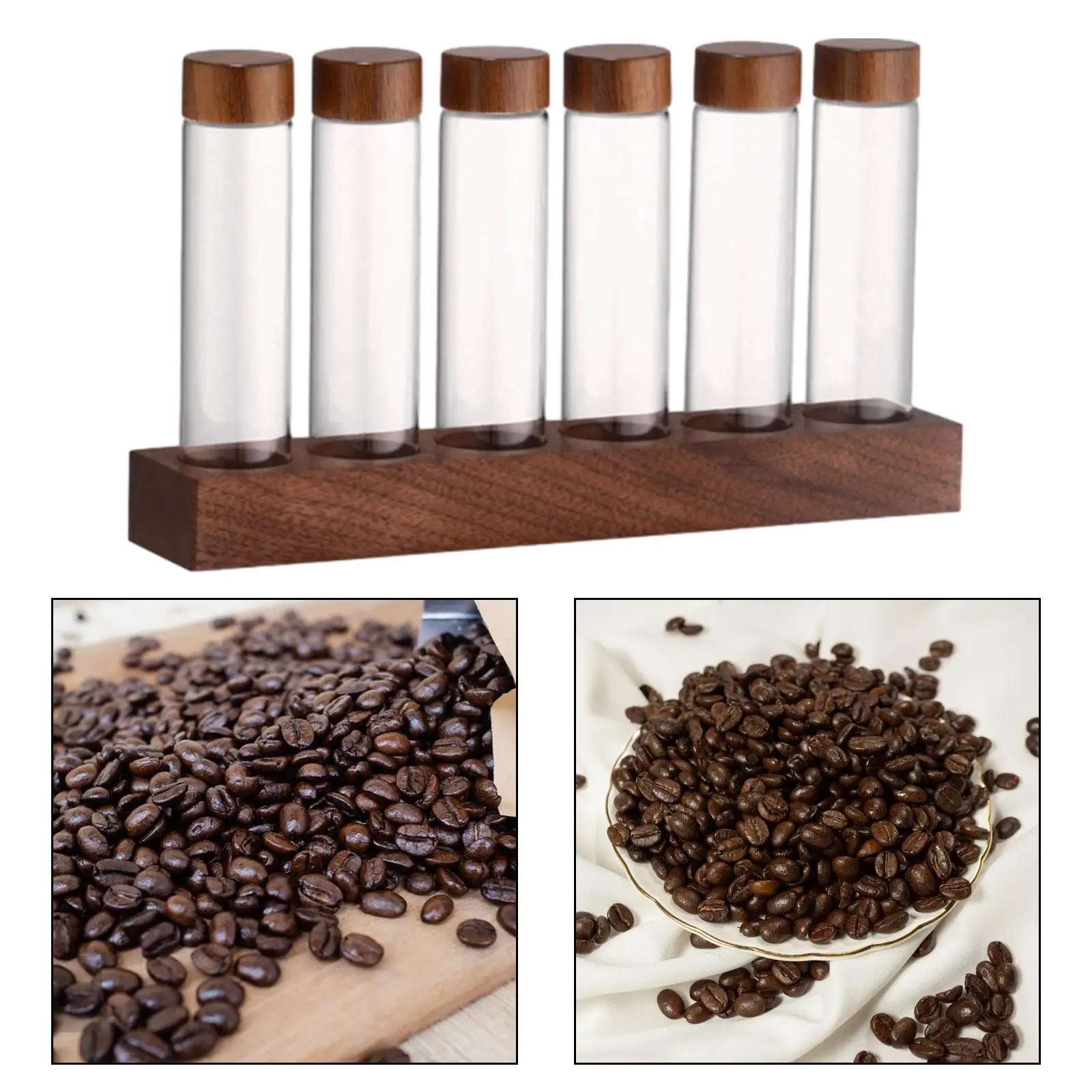 Glass Coffee Beans Storage Containers Party Decoration Single Dose Coffee Bean Storage Tubes for Coffee Shop Cafe Kitchen Pantry