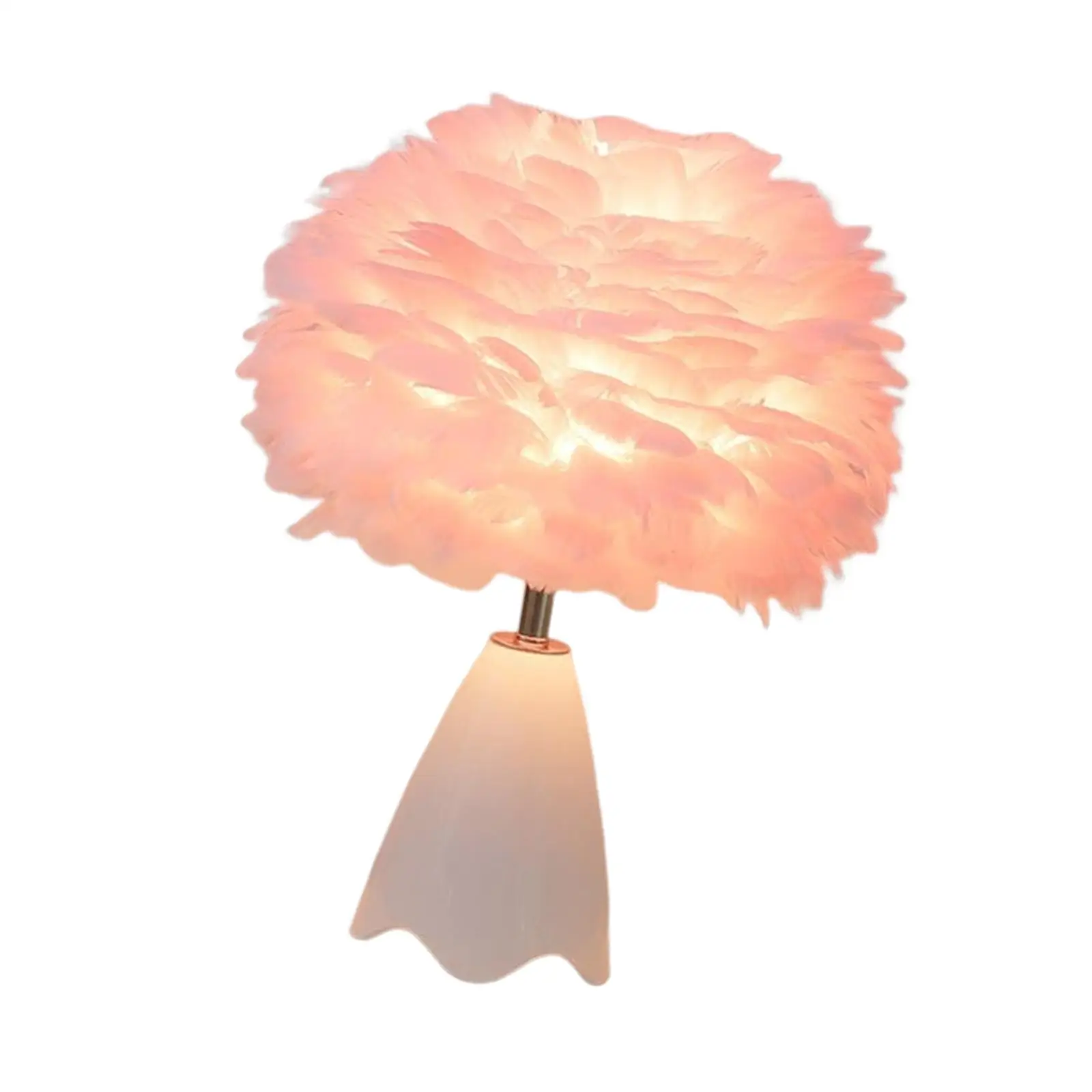 Feather Table Lamp NightStand Lamp Elegant Ceramic Base Modern Warm White Night Light for Bedroom Bedside Girls Gift Decoration