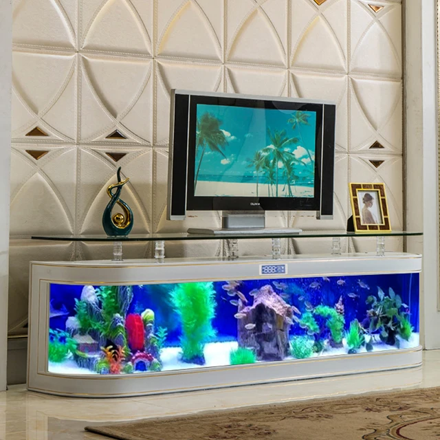 Fish Tank Living Room TV Cabinet Aquarium Floor Household Medium Glass  Ecological Fish Globe Large Coffee Table Dragon Fish Tank - AliExpress