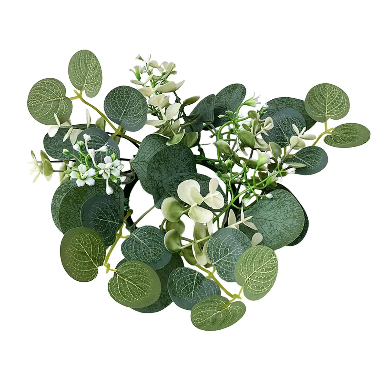 Candle Ring Decoration Greenery Garland Artificial Eucalyptus Leaves Wreath for Dining Room Wedding Festival Kitchen Tabletop