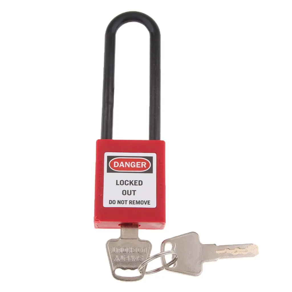 Safety Lockout Padlock Keyed Different, with Two Keys, Easy to Carry - 76mm, Red