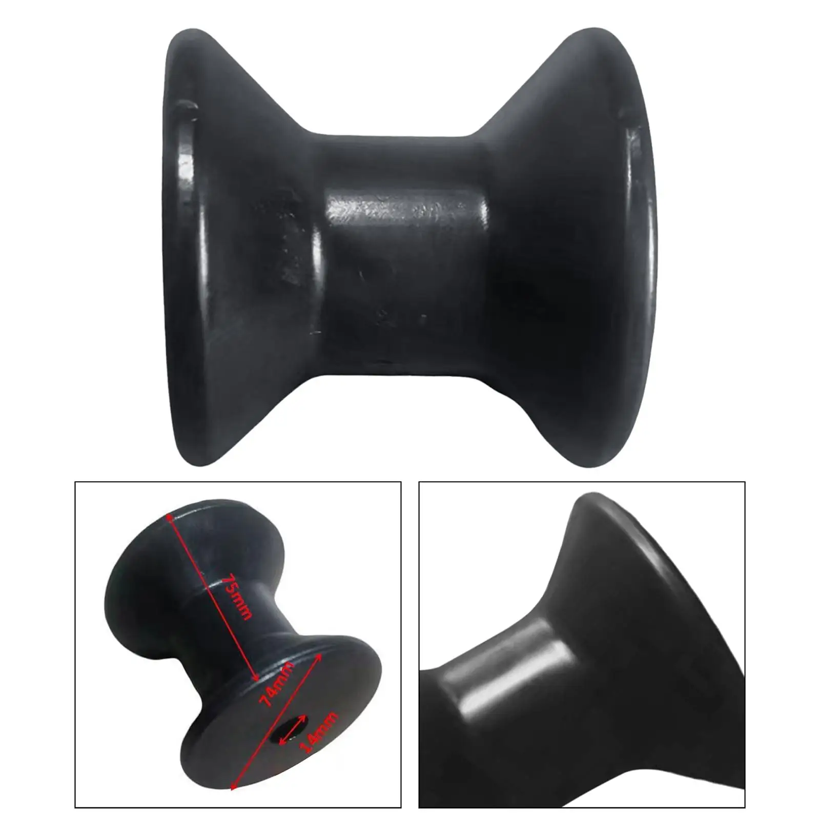 Boat Trailer Roller Accessories Parts Black Drag Reduction Repair for Ports, Warehouses Docks Factories Production Areas