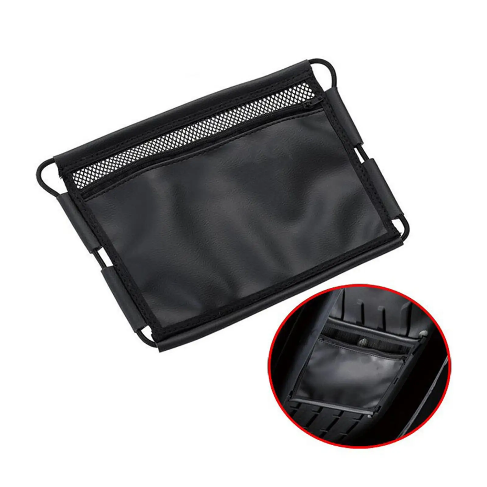 PU Leather Motorcycle Seat Bag with Mounting Kits Case Durable Accessories Tool Pouch Under Seat Storage Bag for Motorcycle