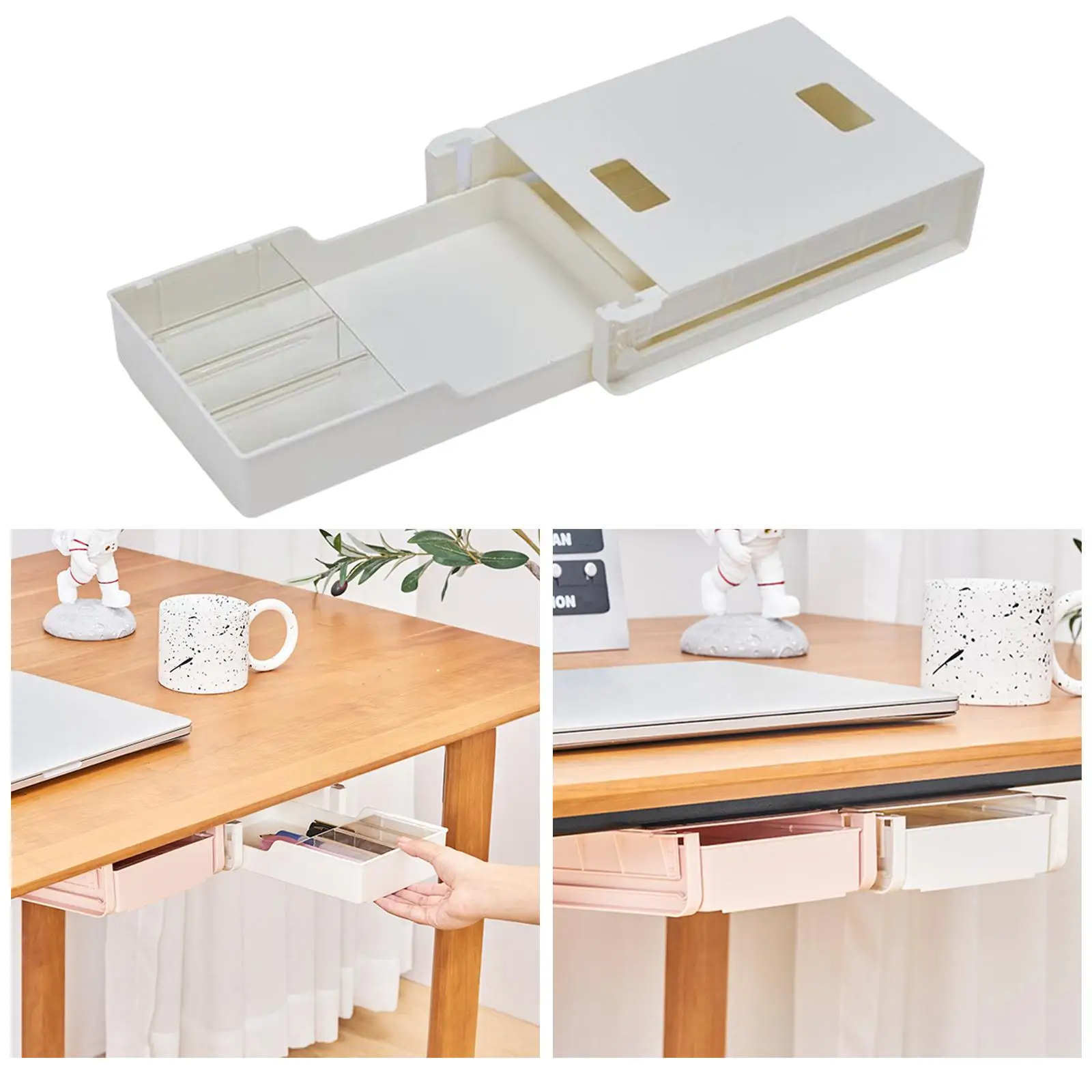 under Desk Drawer Stable Equipment Easy to Install Self Gluey Pull Out Storage