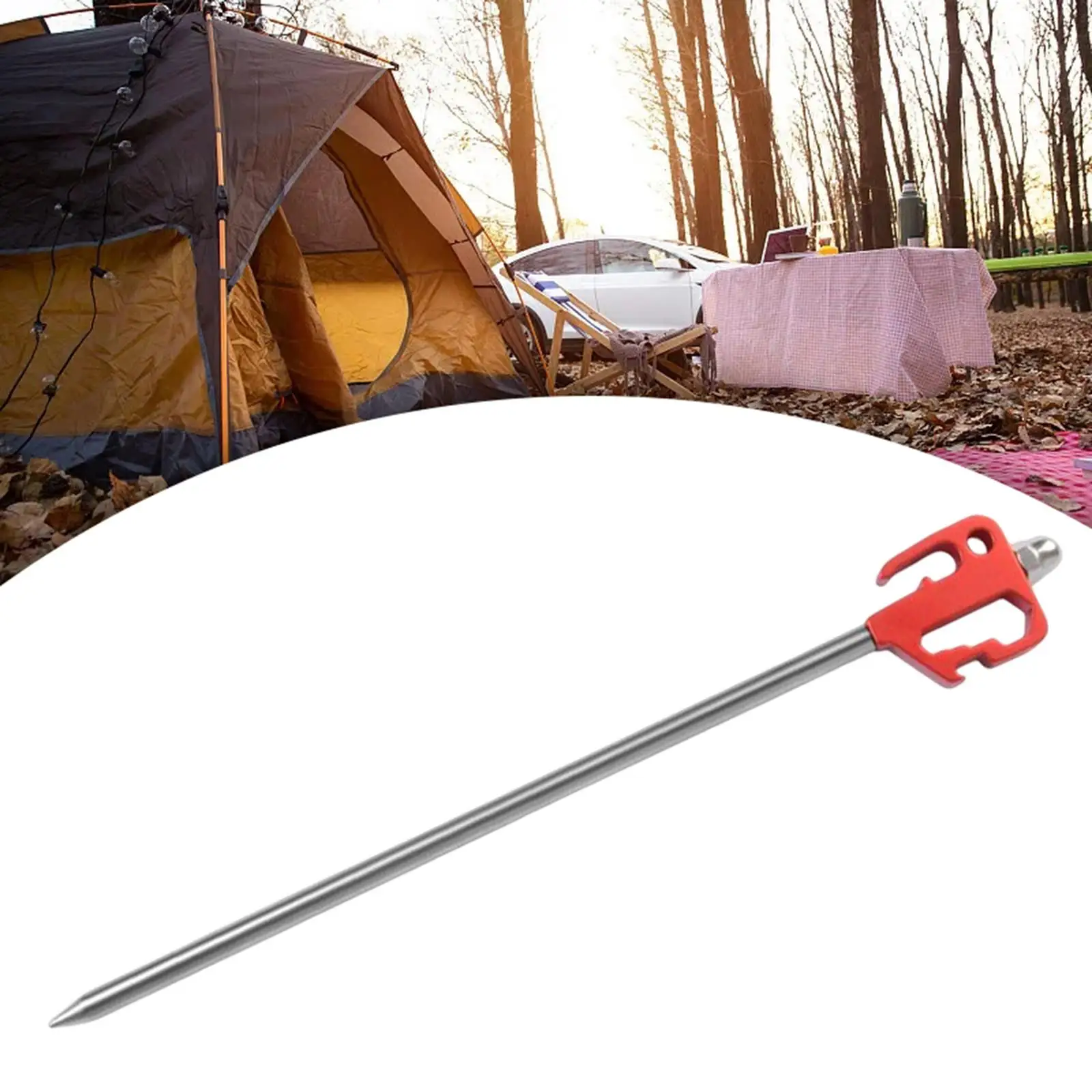Portable Tent Pegs Stake Set Ground Nails Unbreakable Rust Proof Reusable Windproof for Landscaping Traveling Canopy Shelter