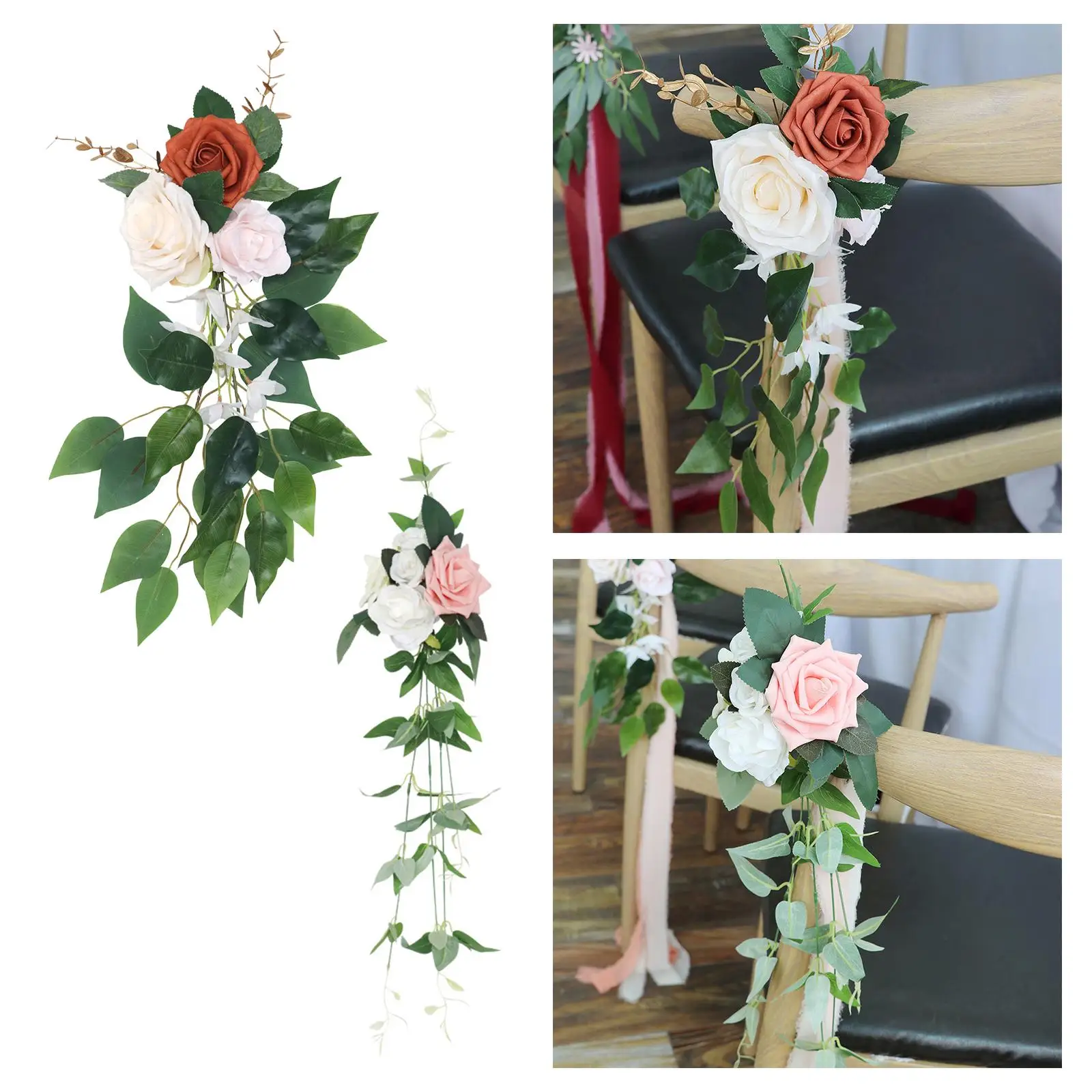 Chair Back Flower Chair Decorations for Reception Wedding Arch Outdoor Decoration