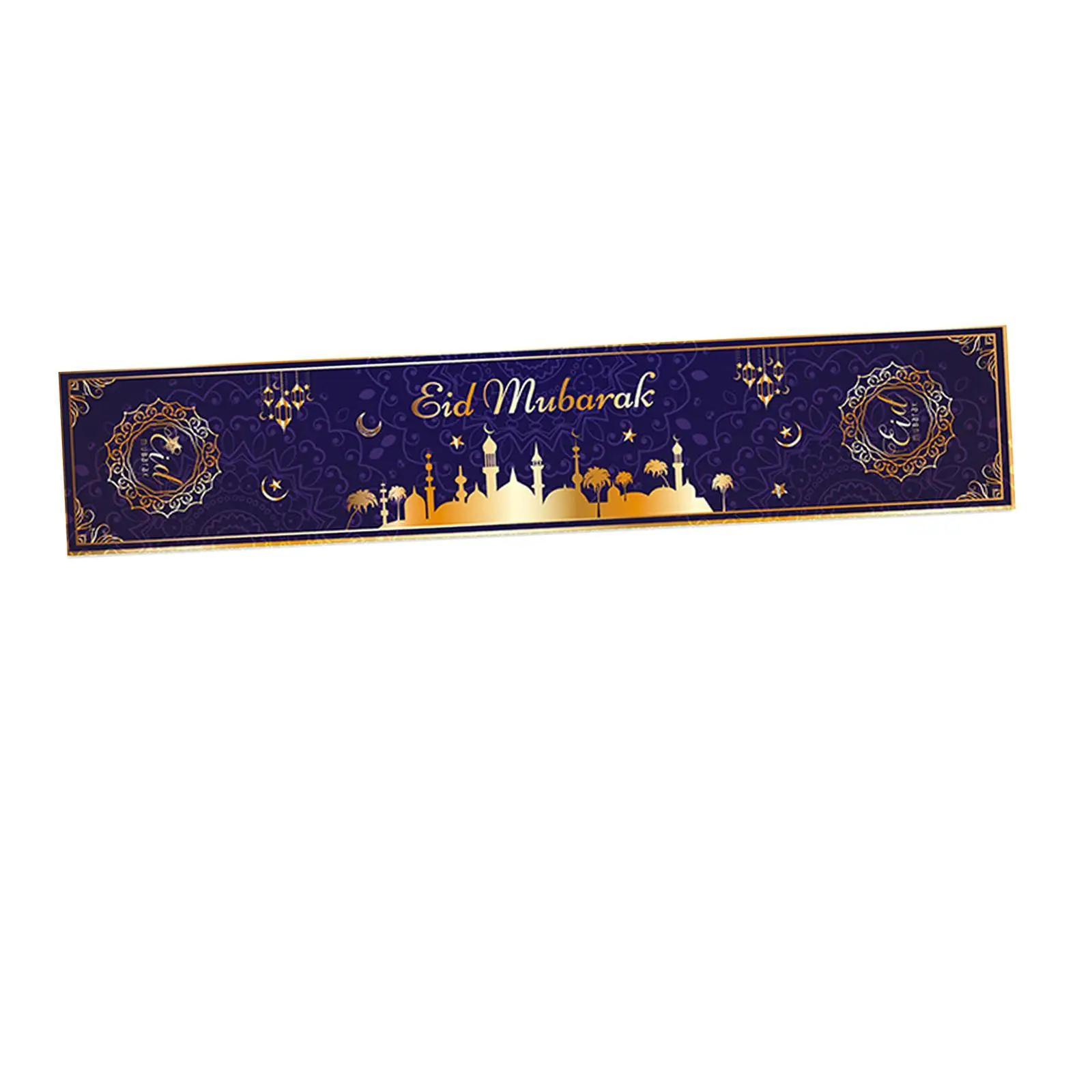 Eid Mubarak Table Runner Islamic Muslim Happiness Ramadan Celebration Table Cover for Party Favors Birthday Holiday Decoration