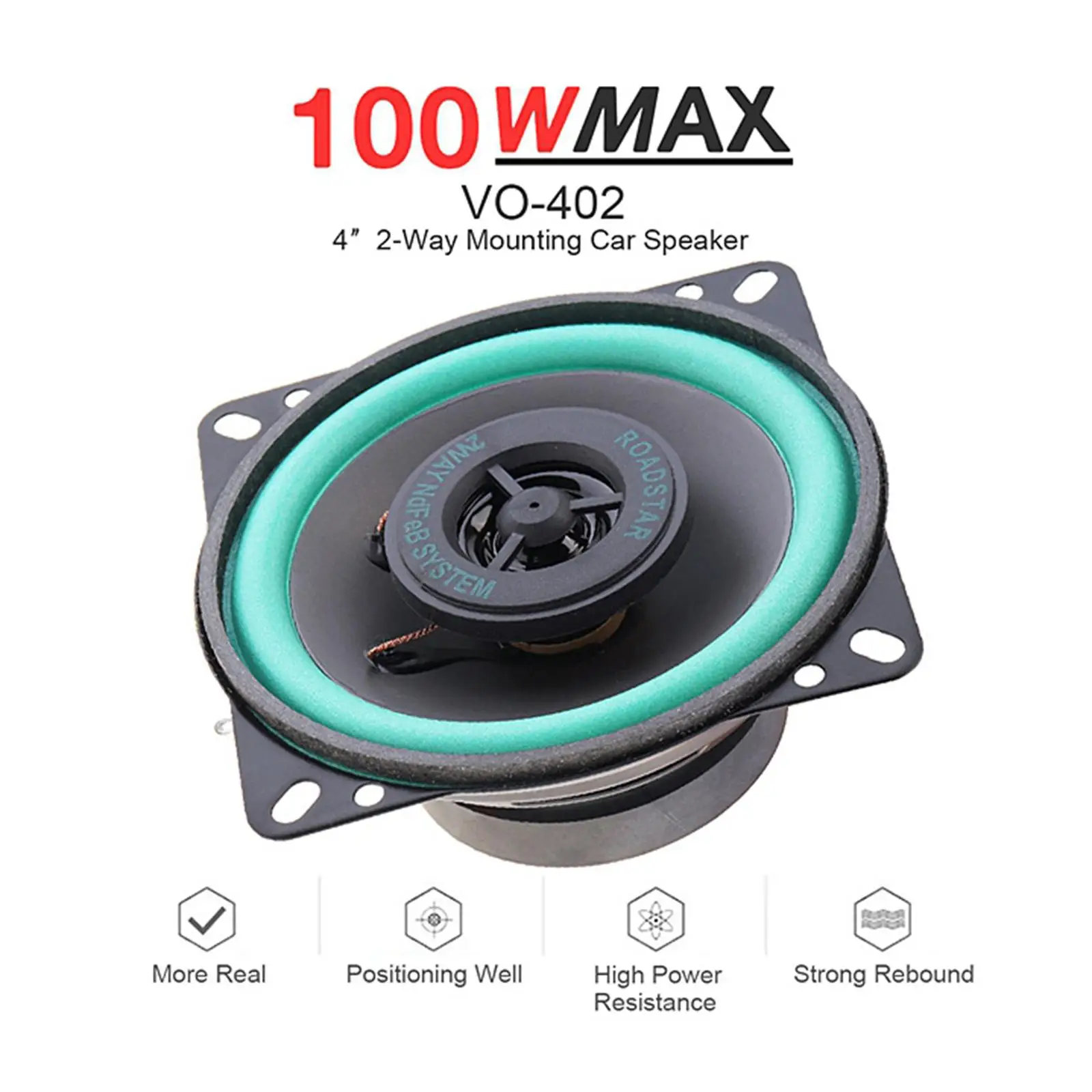 Audio Systems Car Speakers 2 Way Full Range 4 Ohm with Polypropylene Cone 1piece Replace