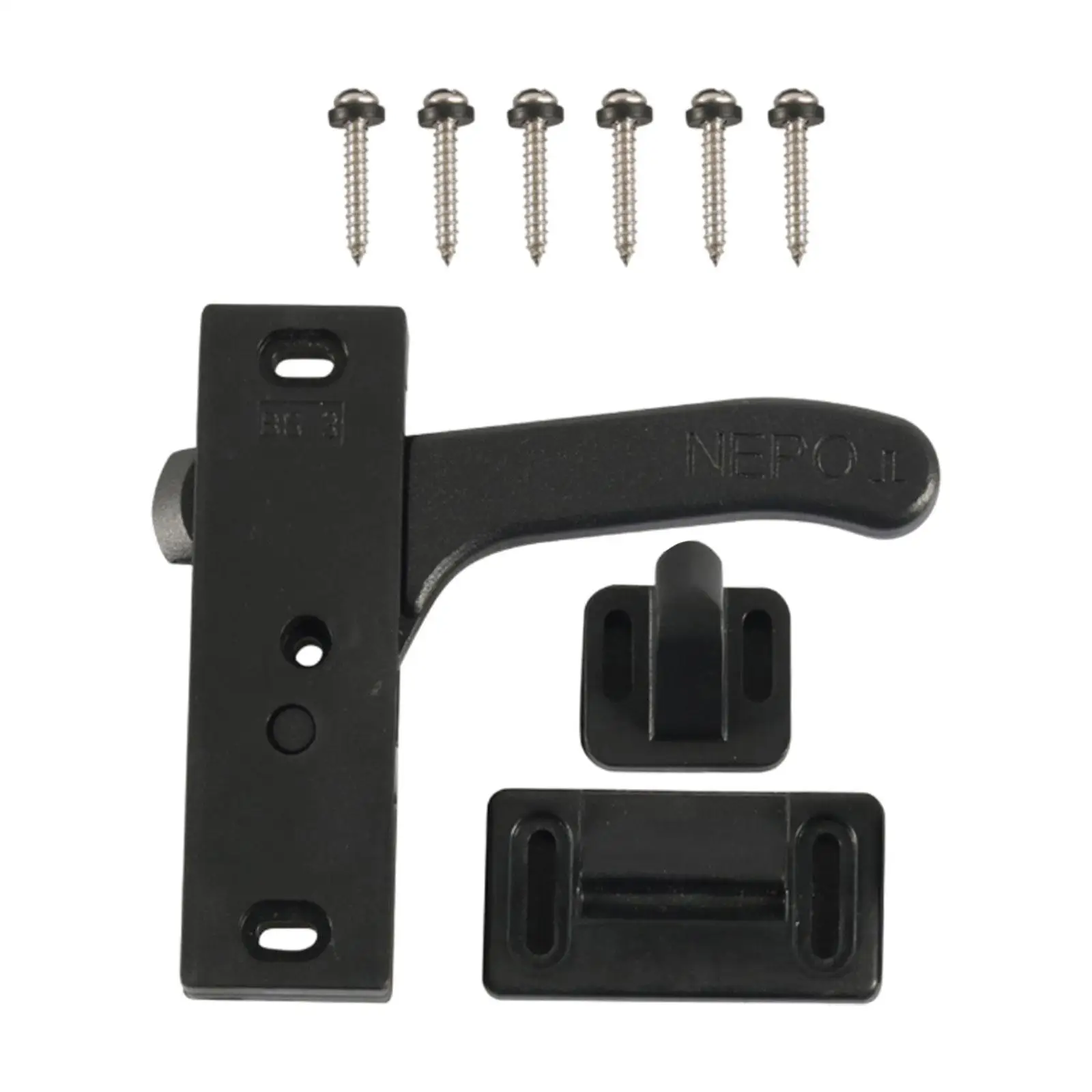 Black RV Screen Door Latch Durable Direct Replaces Right Hand Handle Kit for Motorhome Travel Trailer Camper Cargo Trailer