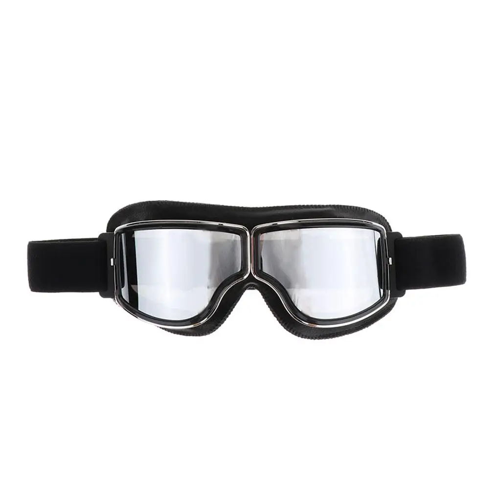 Motorcycle Retro Goggles Glasses For      Cruiser Riding Black