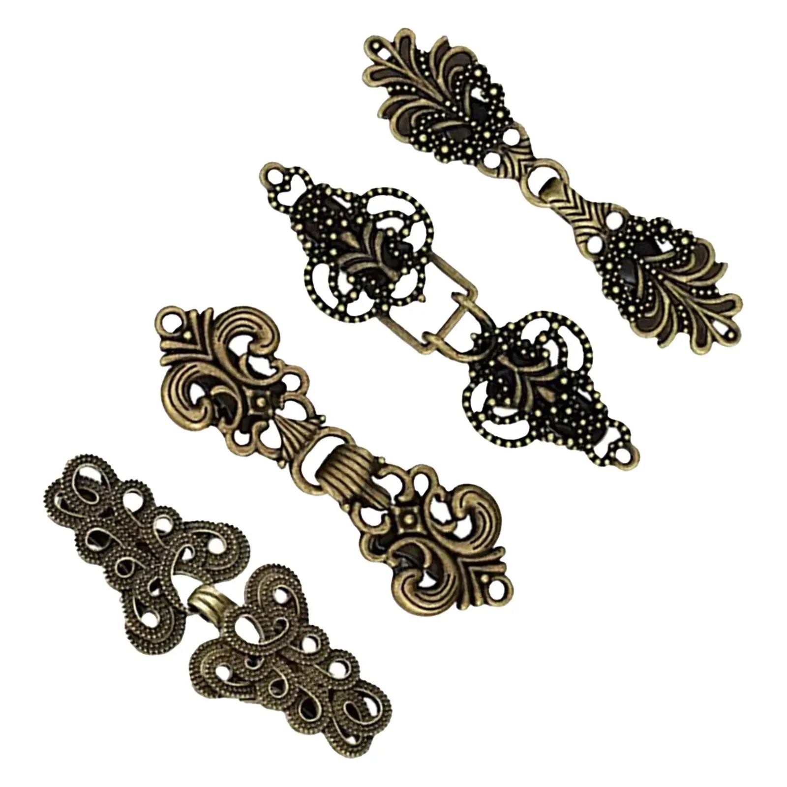 4x Sweater Shawl Duck Mouth Clips Easy to Use Alloy Hollowed Retro Medieval Clip Fasteners for Shirt Jackets Costume Girls Scarf