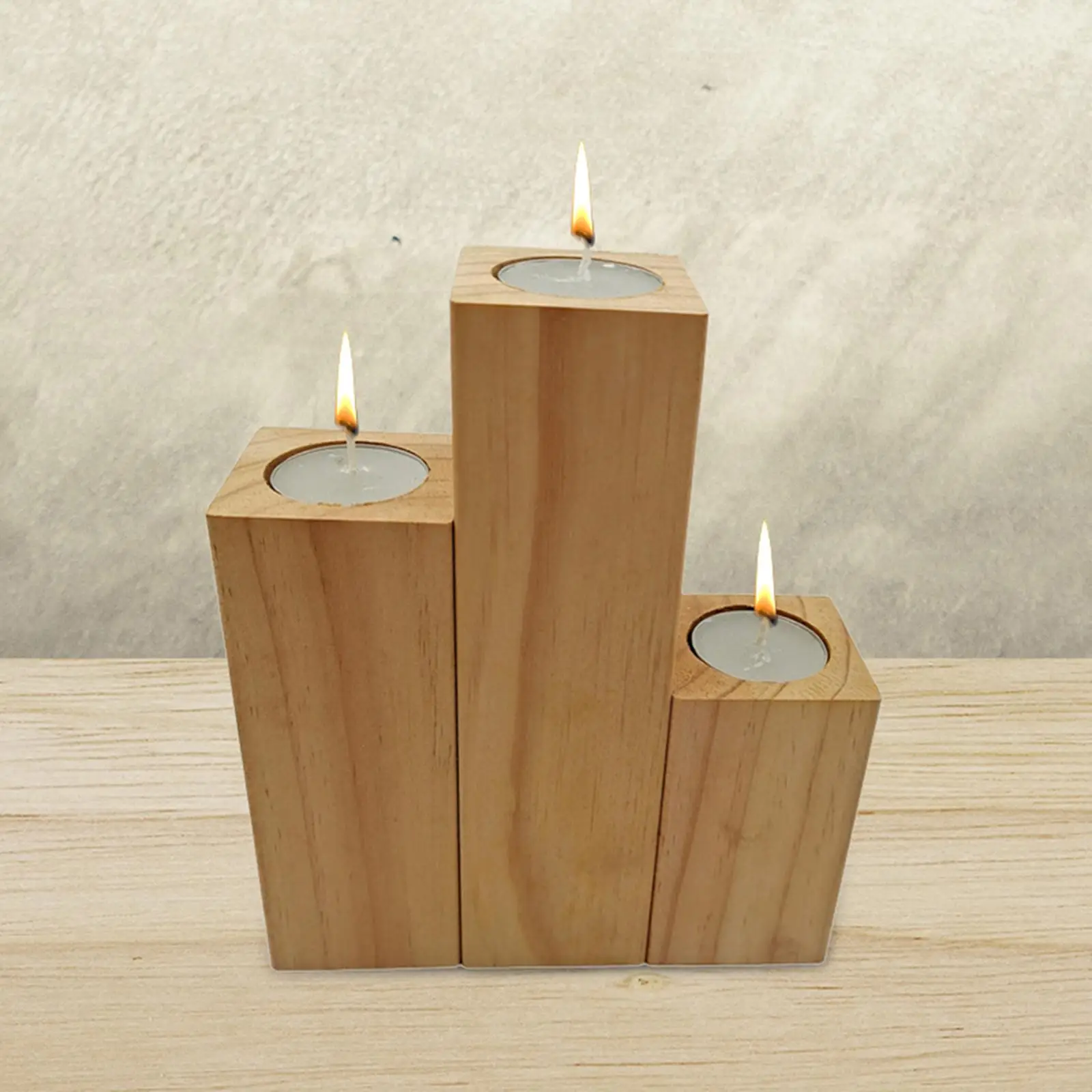 Wooden Candle Holders Sturdy Elegant Crafts Candle Base Retro Candlestick Practical for Farmhouse Holiday Bathroom Tabletop Home