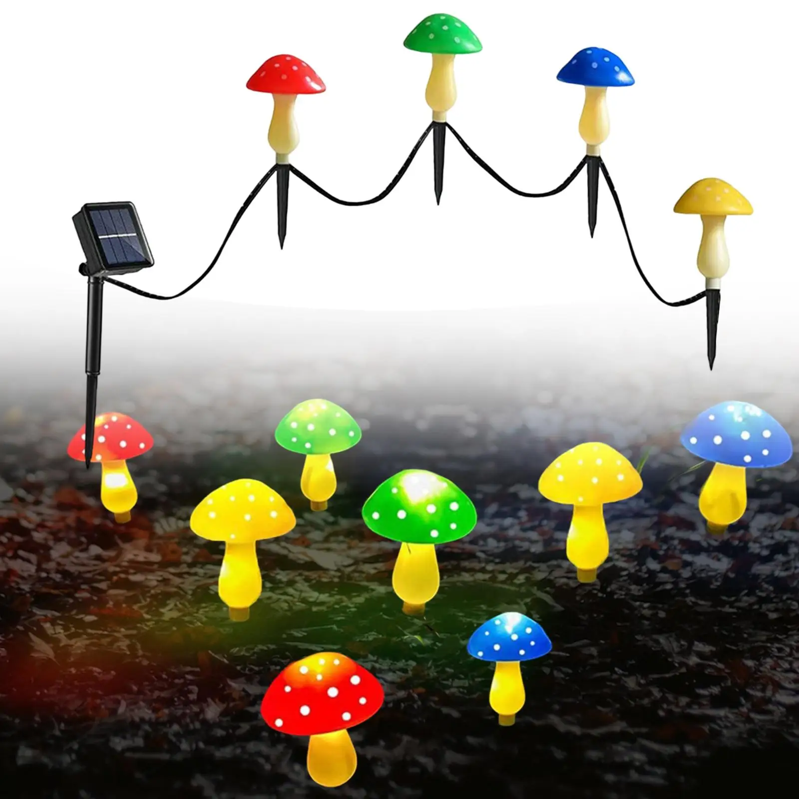 LED Waterproof Mushroom Solar Lights Garden Decorative Driveway Solar Mushroom decor Automatical Yard Solar Mushroom Lights
