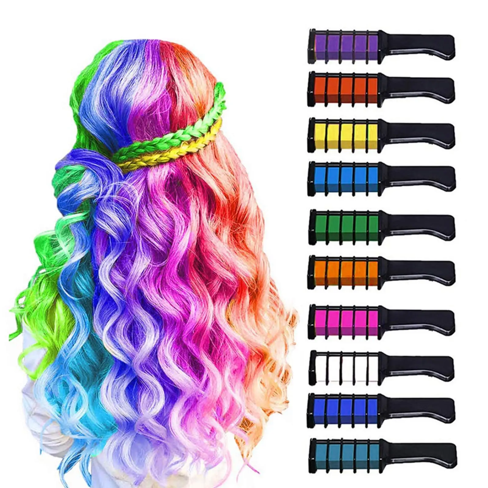 10 Colors for Girls Kids Washable Birthday Gift Hair Dye DIY
