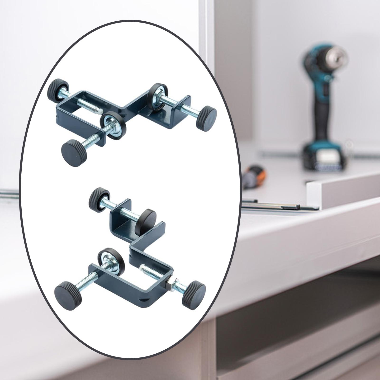 2x Drawer Front Installation Clamps, Steel Drawer Front Mounting Clip, Drawer Jig