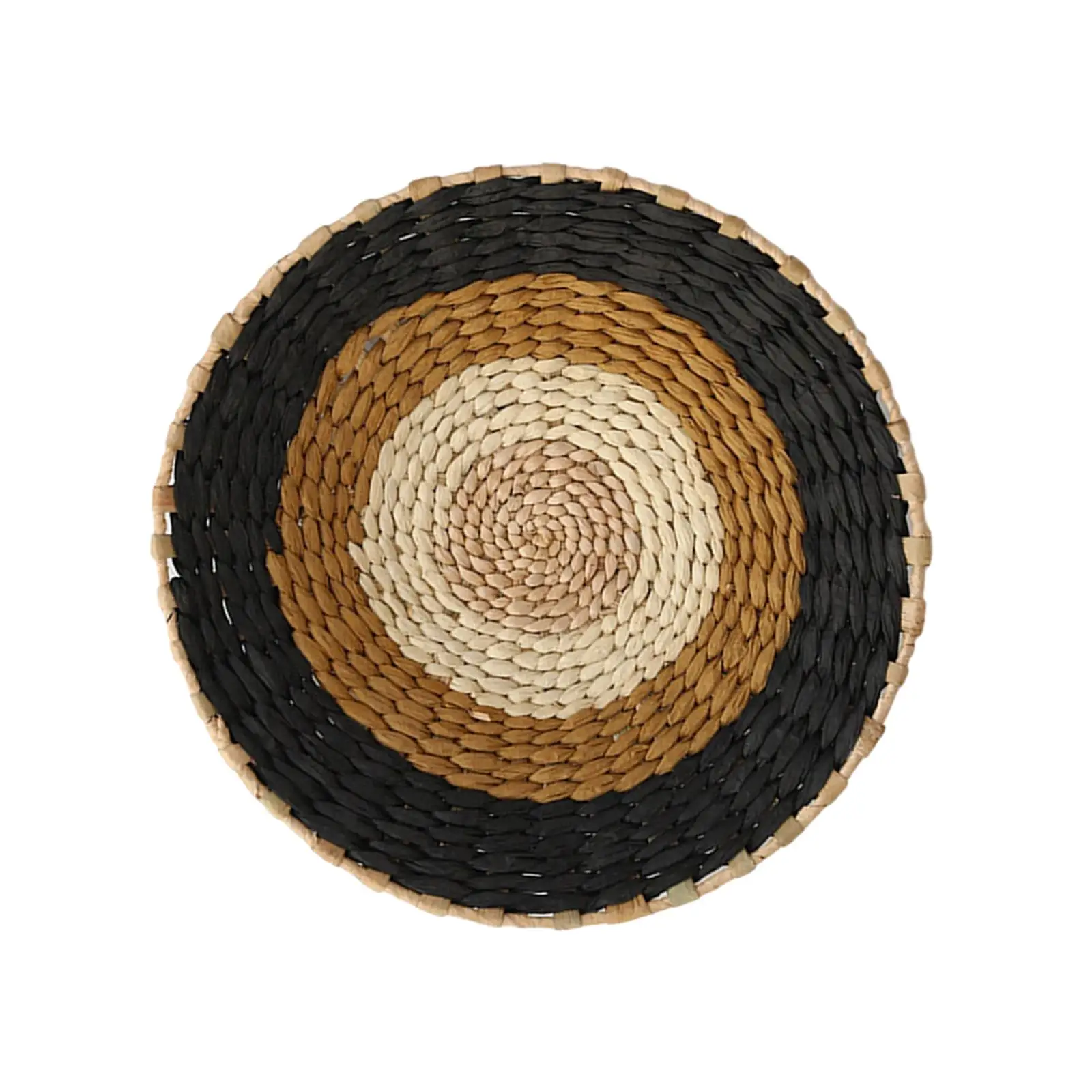 Handmade Wall Decor Hanger Grass Outdoor Round Hanging Tapestry Weave Pattern Decoration for Coffee Table Patio Kitchen Wall