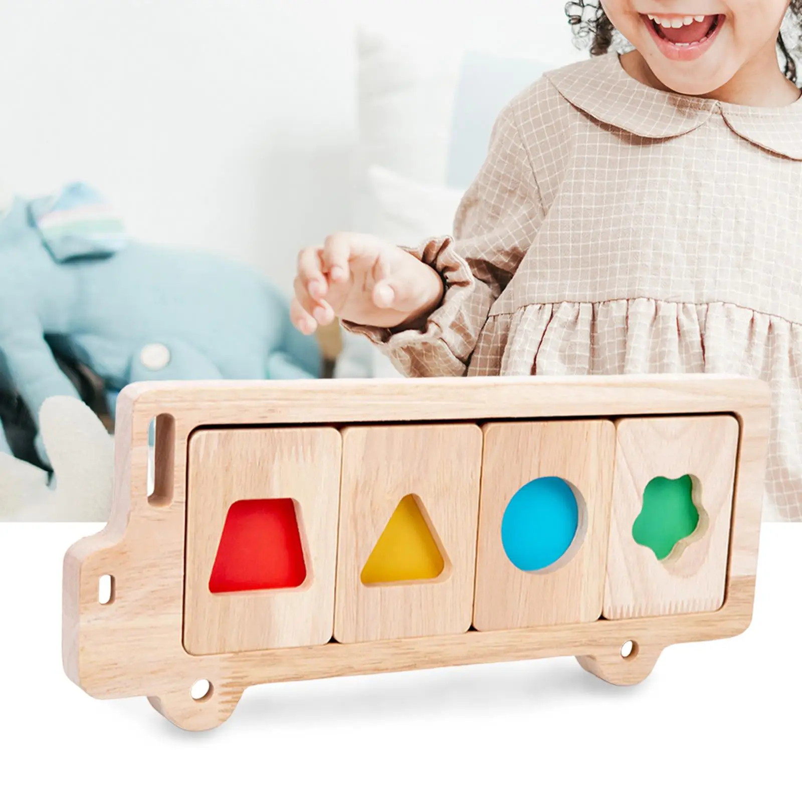 Montessori Learning color Shape Sorting Wooden Puzzle Toy Preschool Toy for Birthday kids gifts Toddlers 3 Year Old Baby