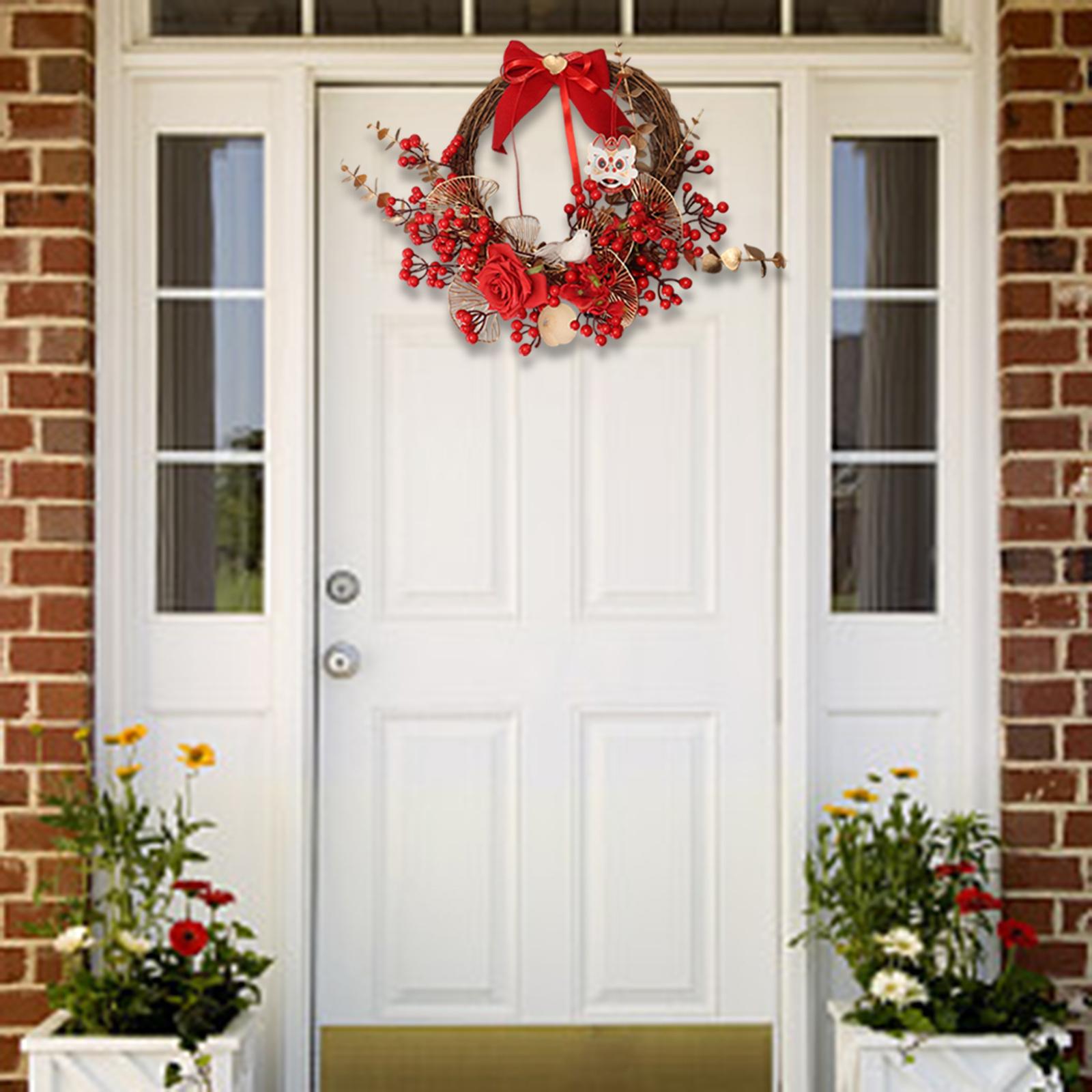 Red  Wreath Hanging Handmade for Front Door Window indoor e outdoor