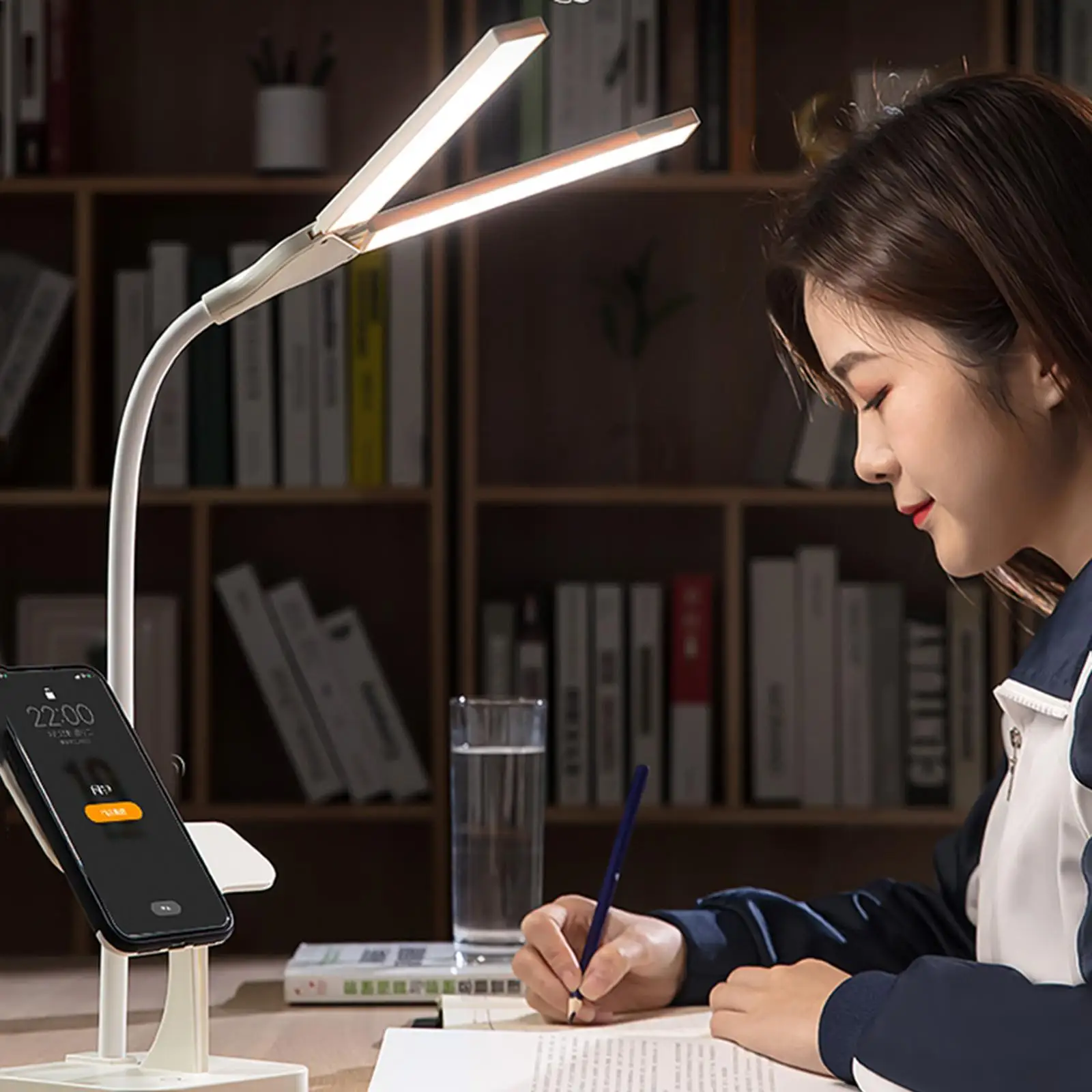 LED Desk Reading Lamp Touch Control 3 Colors Dimmable USB Bedroom