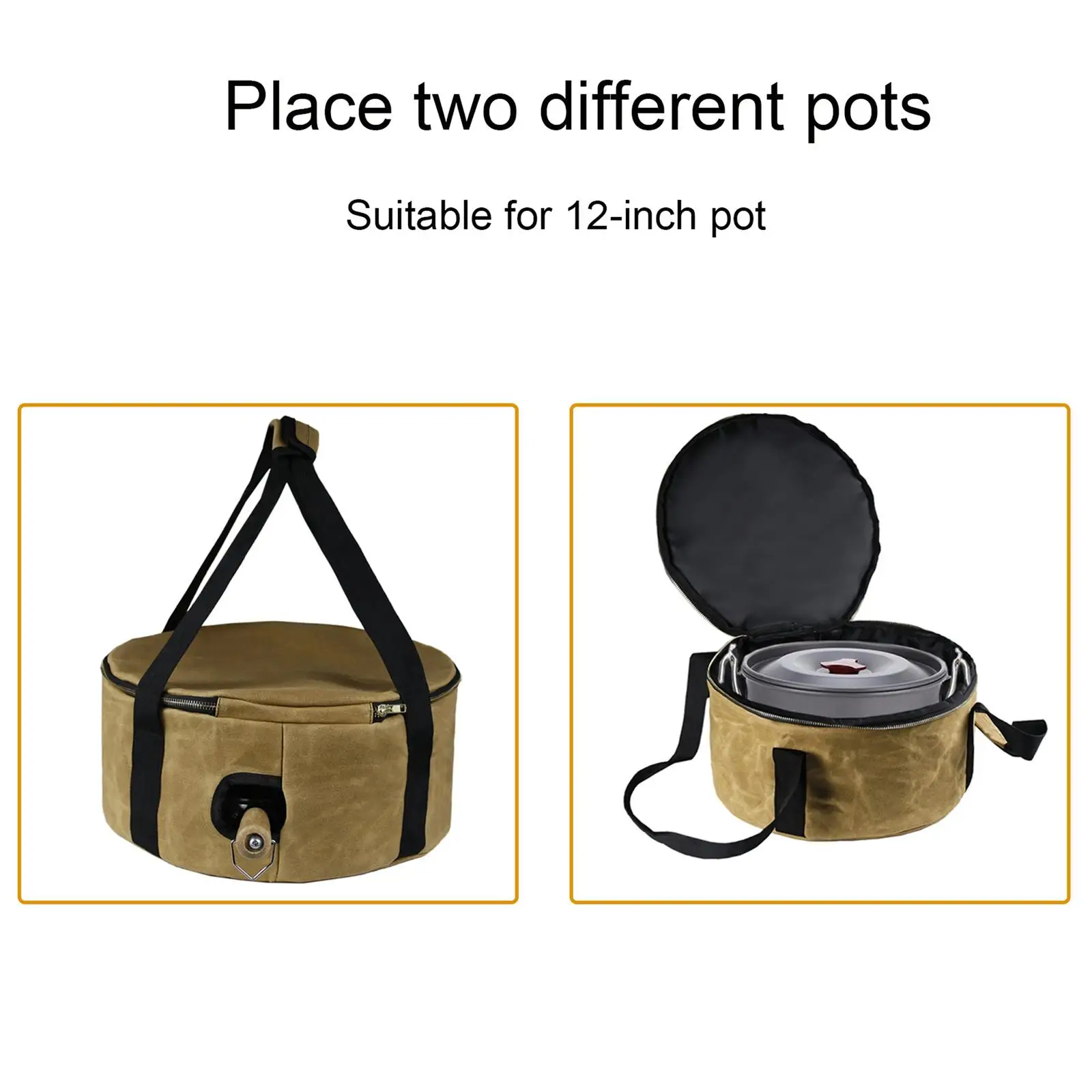 12inch Dutch Oven Storage Bag Portable Organizer Cooking Utensils Cookware Picnic BBQ Tools Large Capacity for Hiking Camping