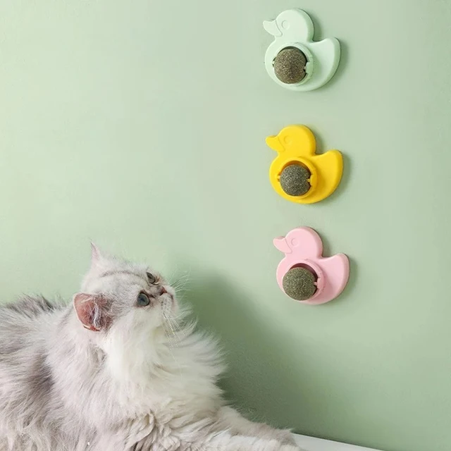 Bola de parede giratória para gatos, jogos catnip, lamber petiscos,  hortelã, hálito fresco, suprimentos para animais