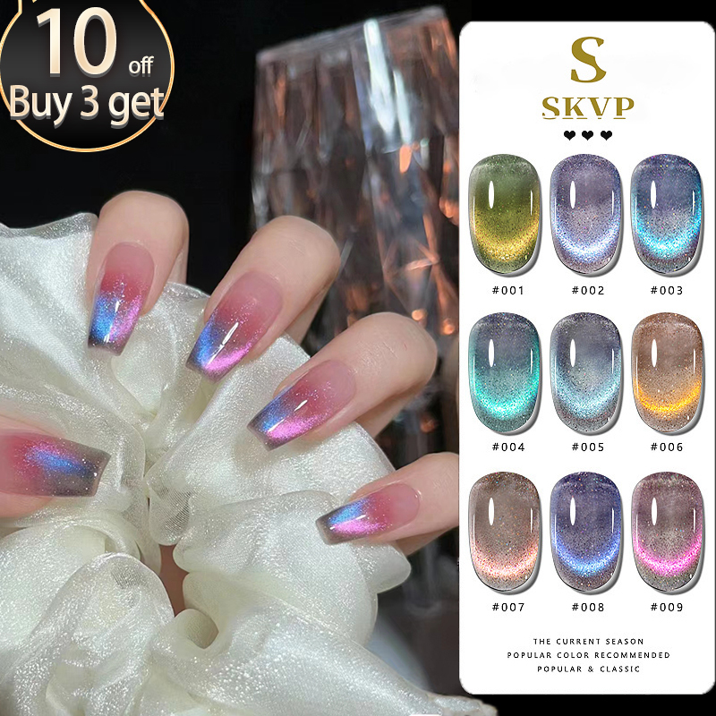 Best of SKVP Nails Glitter Cat Eye Gel For Nails Magnetic Gel Nail Polishes Variety Cat Eye Nails Semi Permanent Varnish UV Gel Nail Art Reviews & Tips